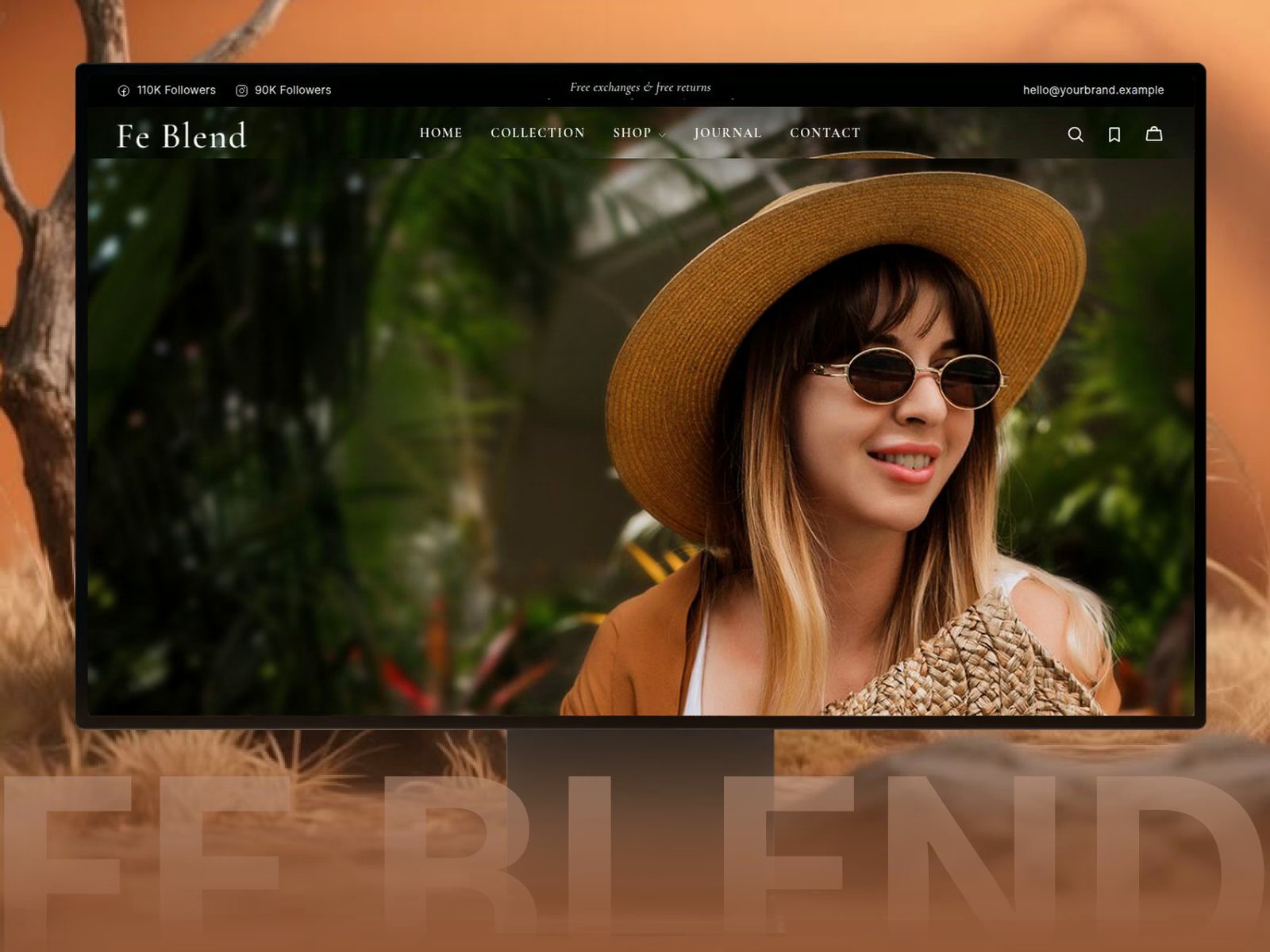 Fe Blend — Free Ecommerce Website Template by FeCommerce — Free Ecommerce Template for Framer by FeCommerce preview