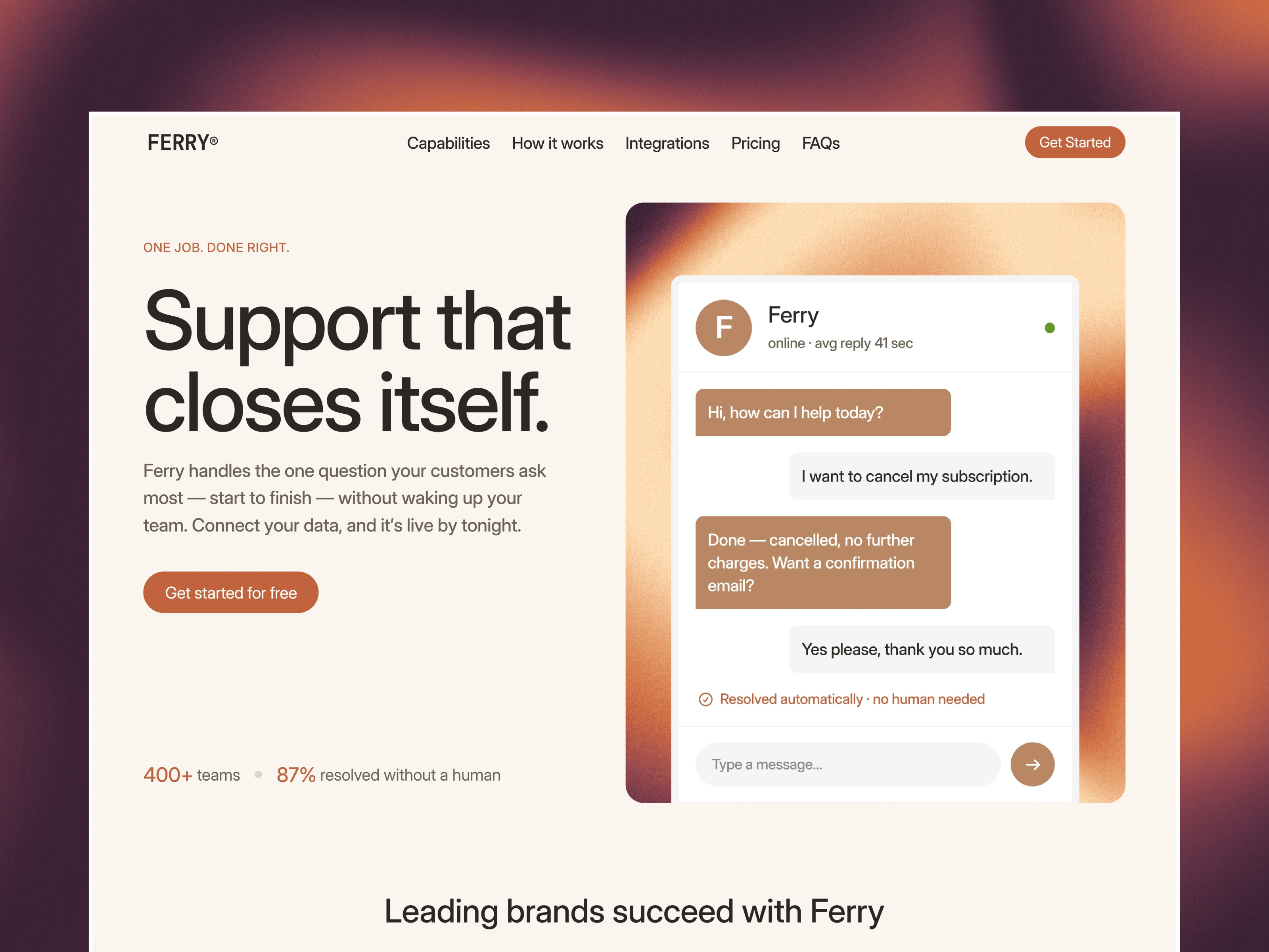 Ferry Agent — Free AI Template for Framer preview