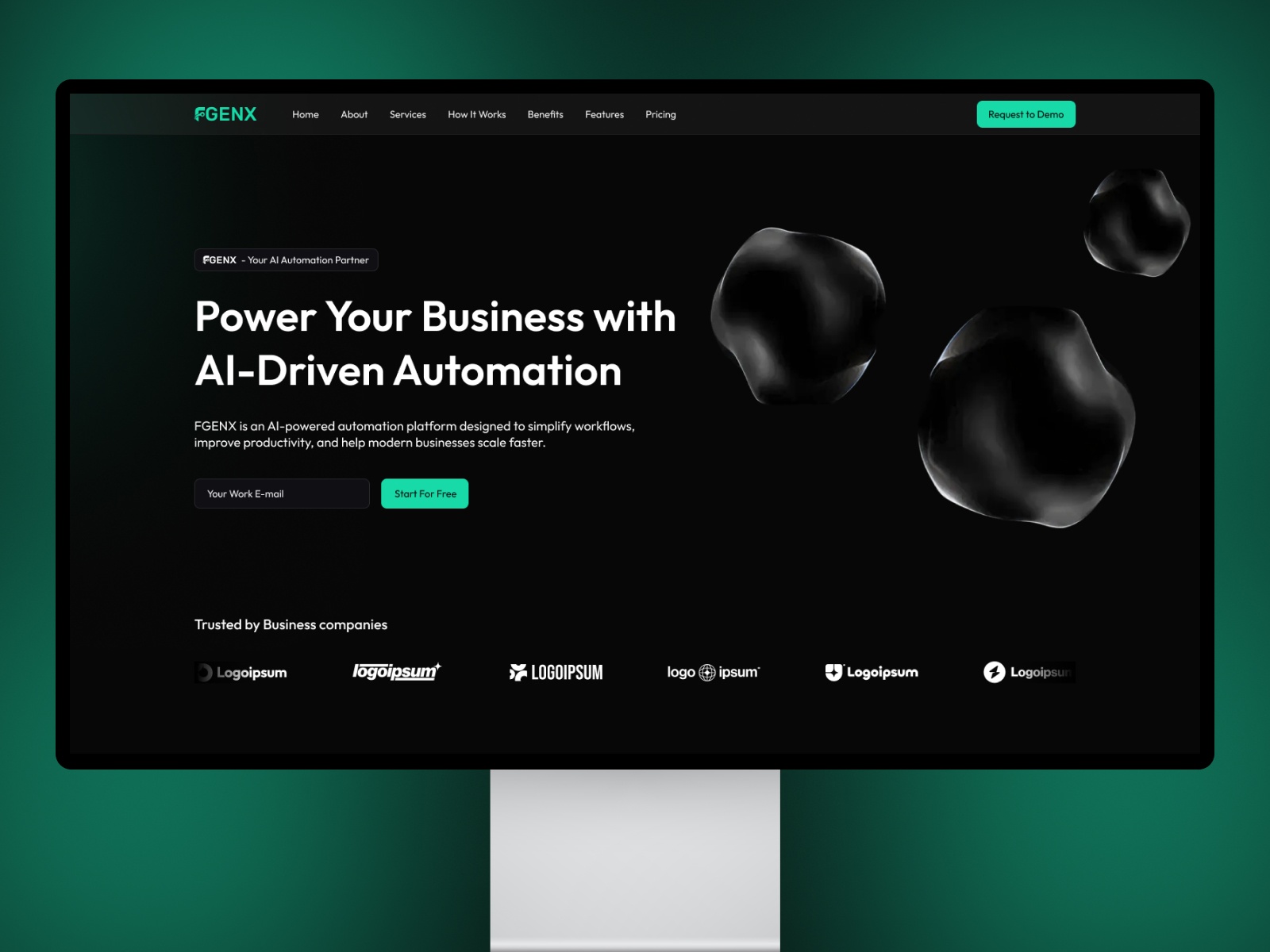 Fgenx — Free AI SaaS Landing Framer Template preview
