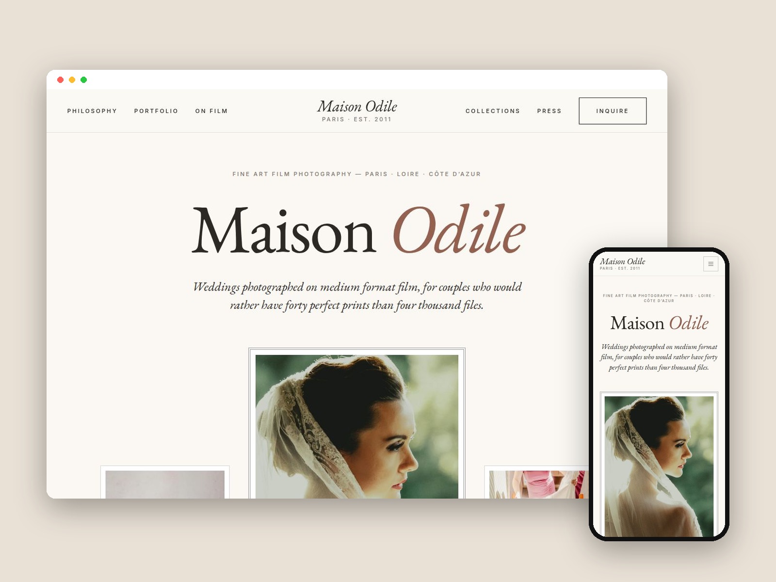Fine Art Wedding — Free Events Template for Framer preview