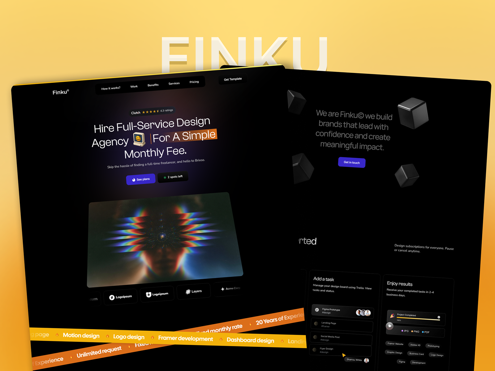 Finku — Free Portfolio Framer Template preview