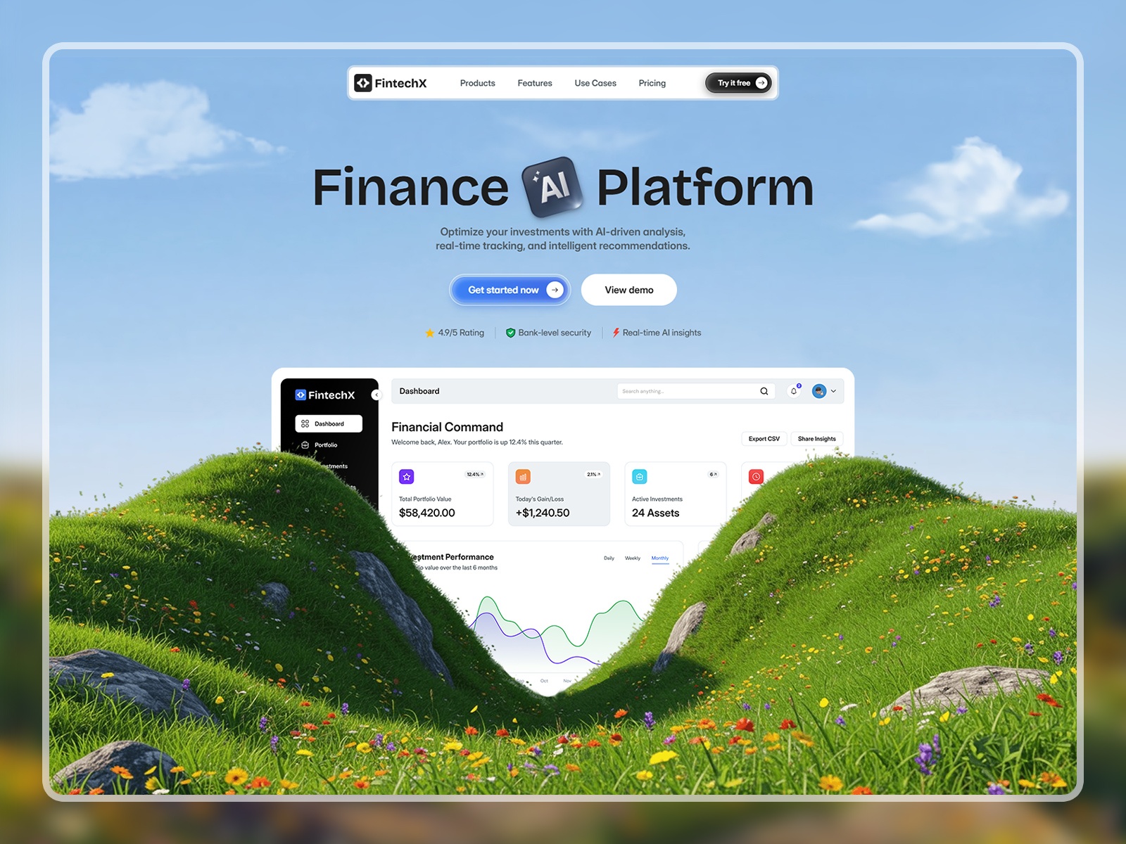 FintechX — Free Fintech & Finance Product Framer Template preview