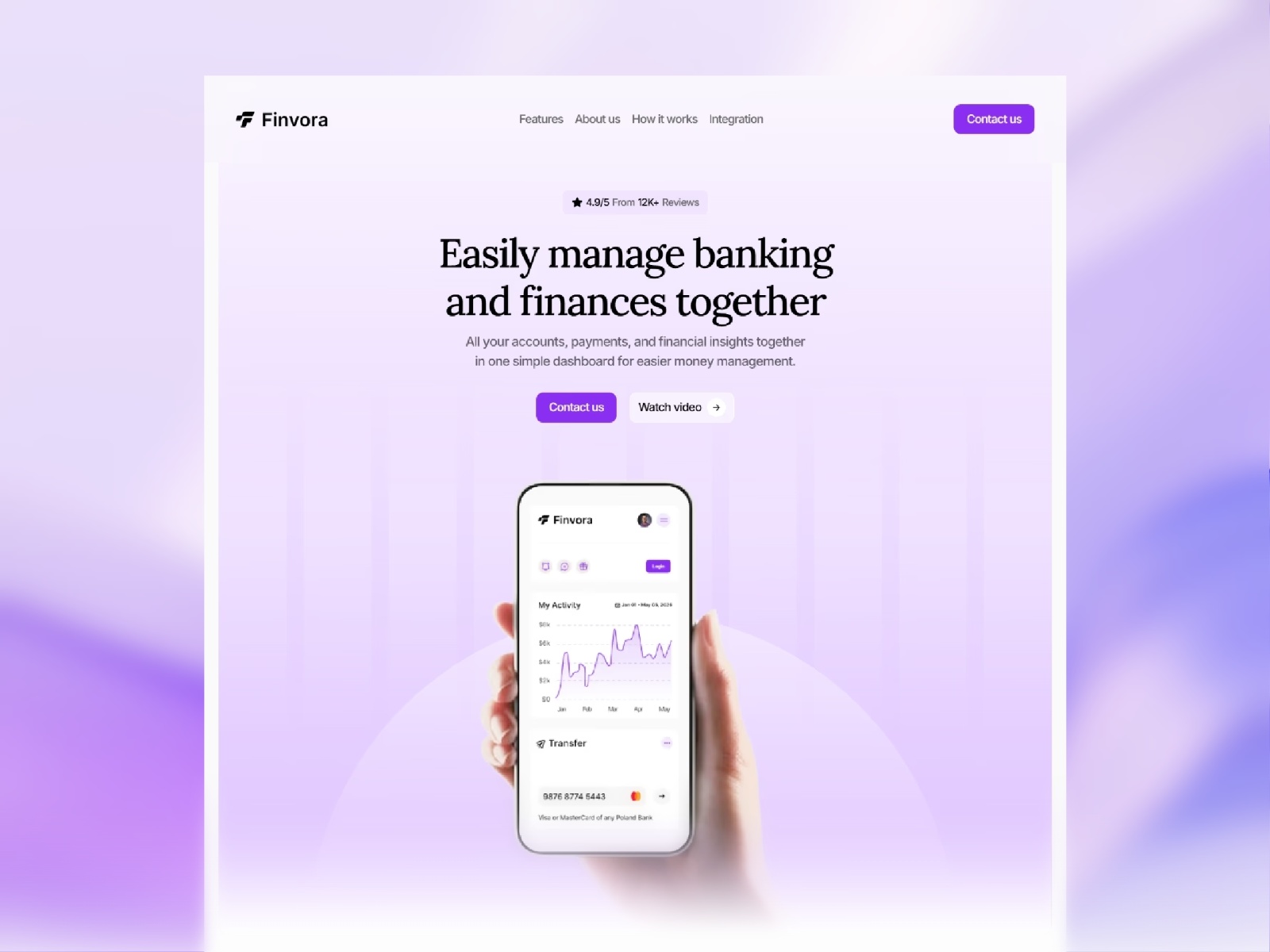 Finvora — Free Finance SaaS Framer Template preview