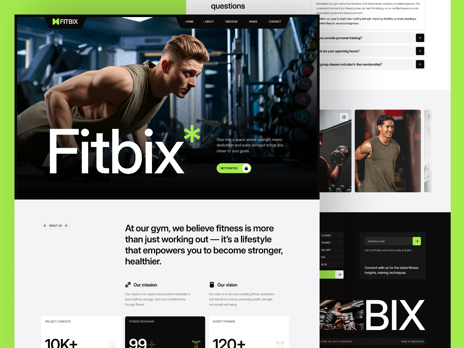 Fitbix — Free Gym and Personal Trainer Framer Template preview