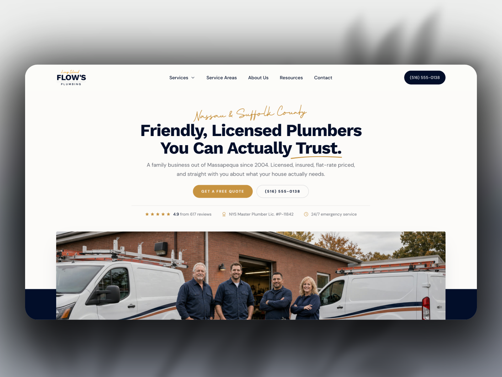 Flows Plumbing — Free Real Estate Website Template by Troy Miller — Free Home Services Template for Framer by Troy Miller preview