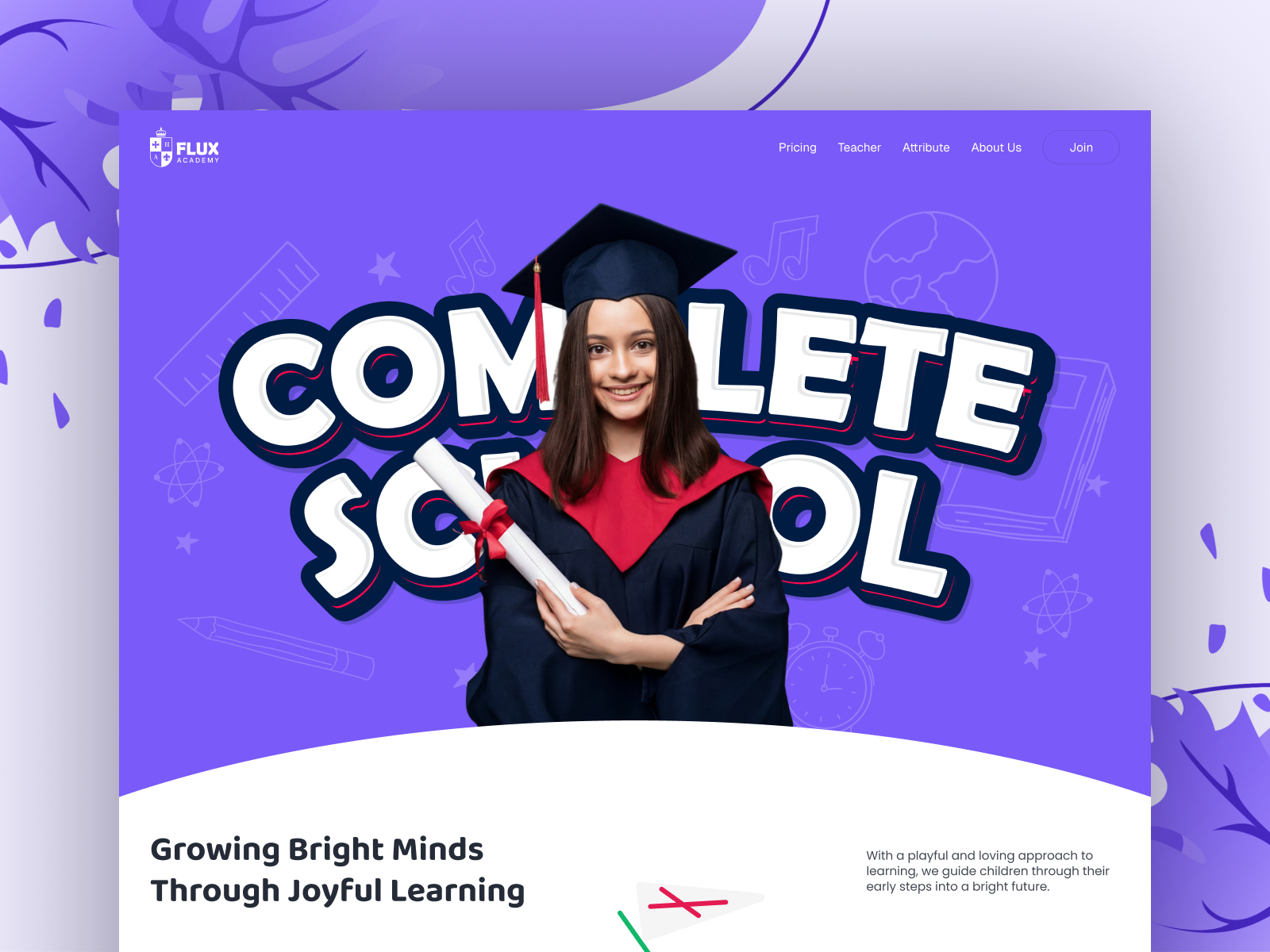 Flux Academy - Free Education Framer Template preview