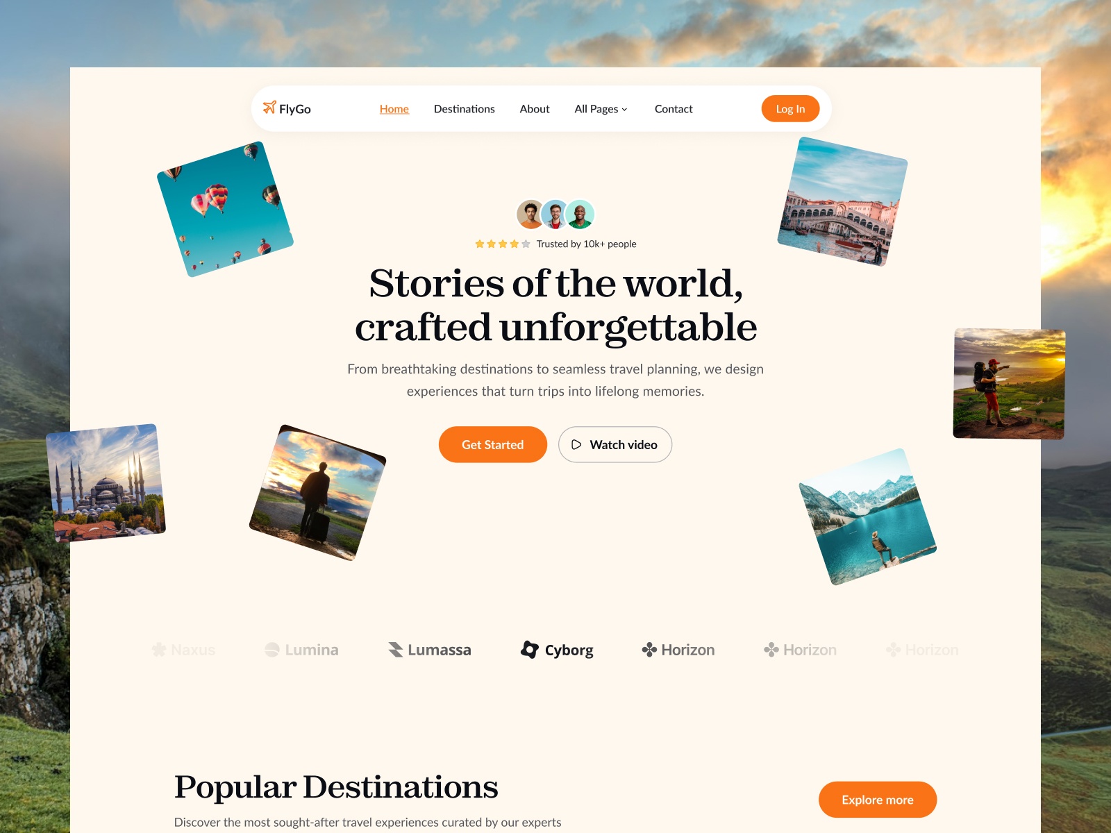 FlyGo — Free Travel & Tours Framer Template preview