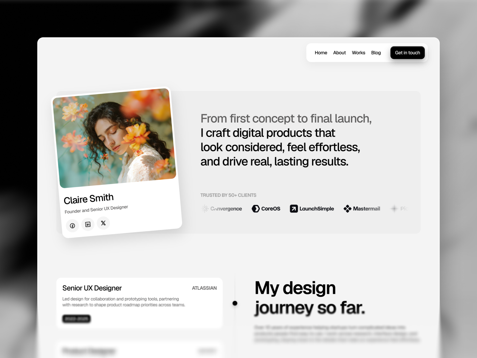 Folira Lite — Free Portfolio Template for Framer preview
