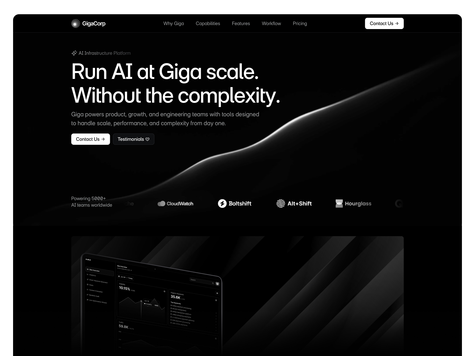 Giga — Free AI SaaS Framer Template preview