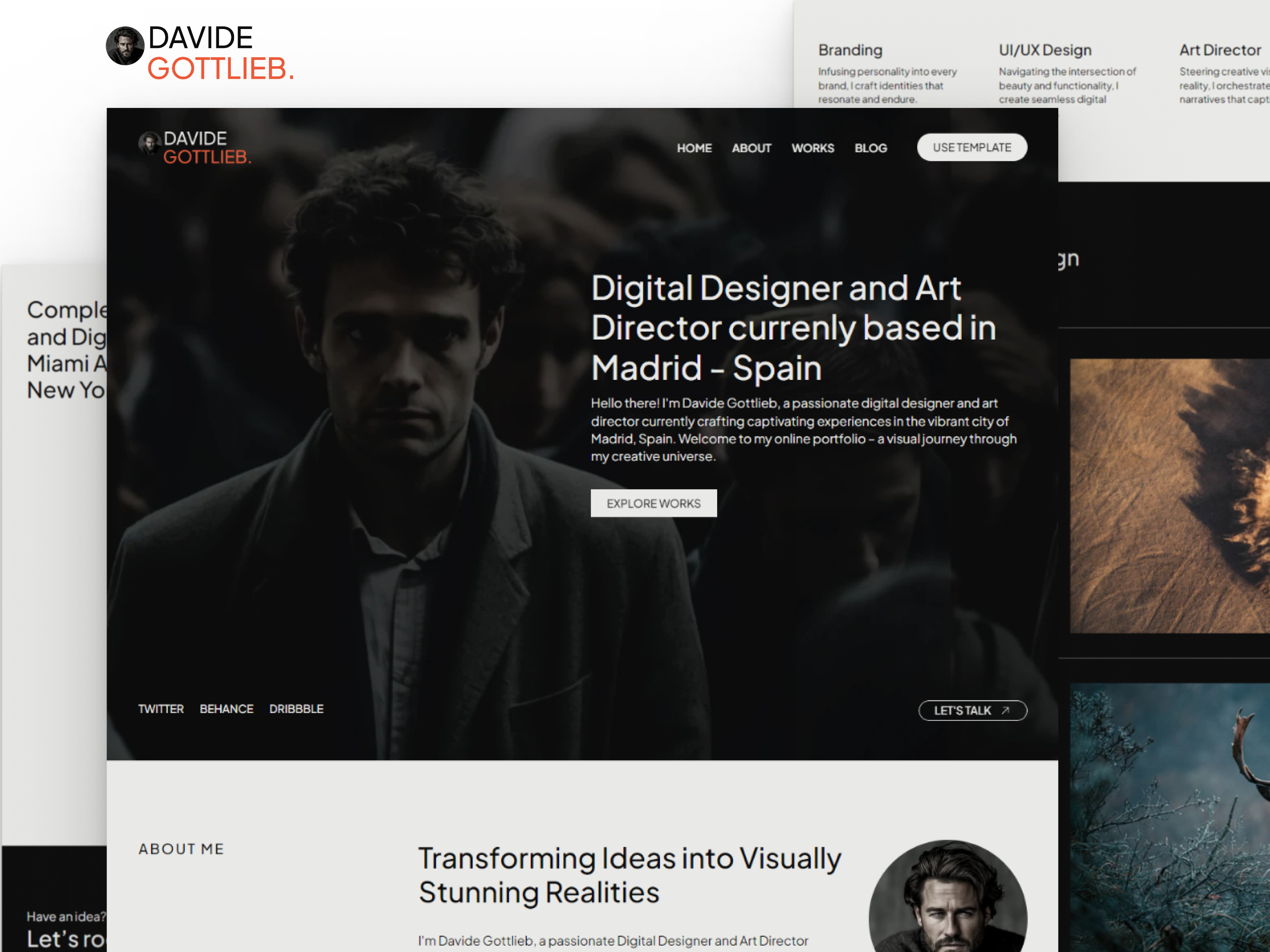 Gottlieb: Free Portfolio Website Template by Marcframe — Free Portfolio Framer Template preview