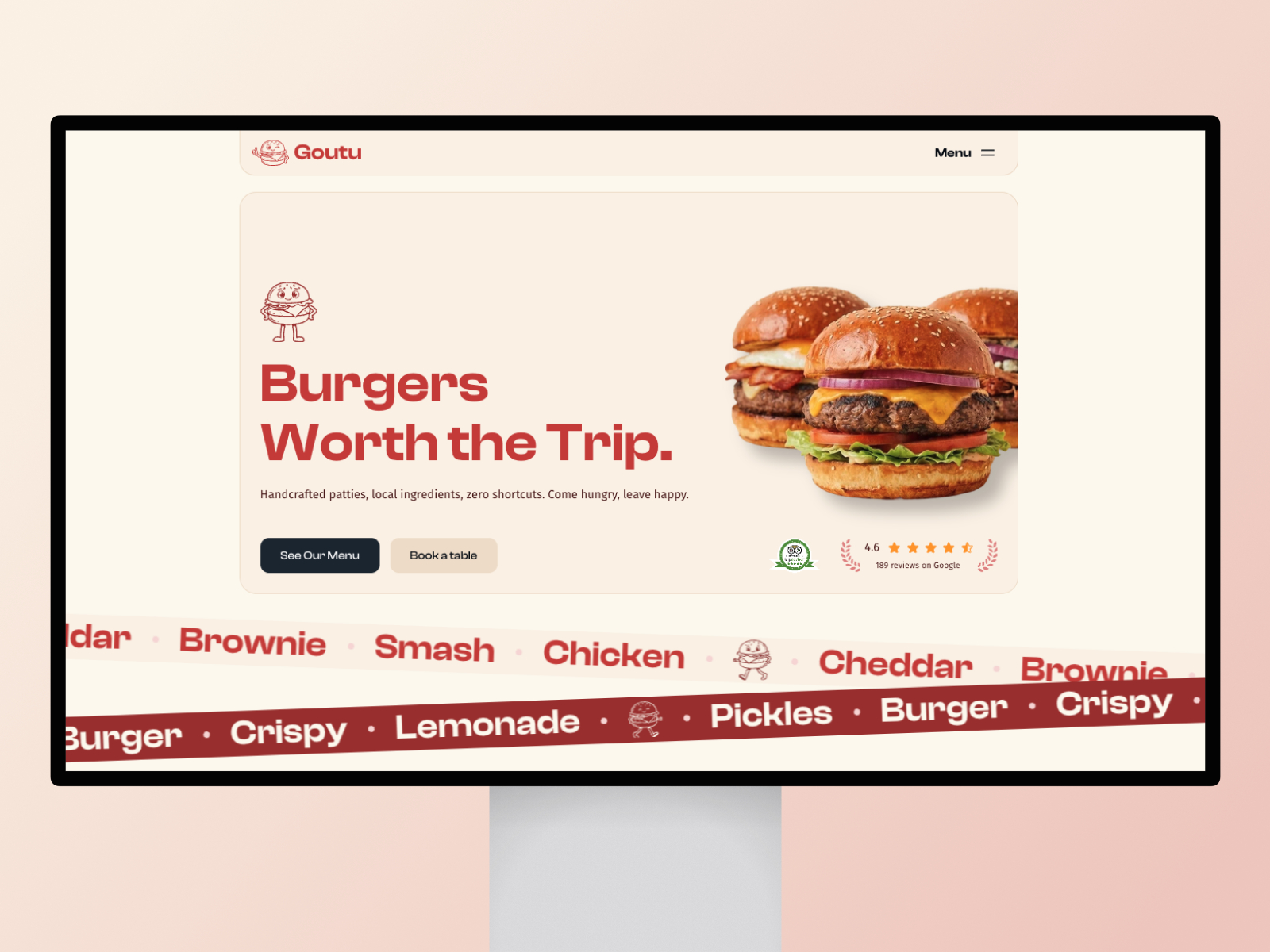 Goutu — Free Restaurant Framer Template preview