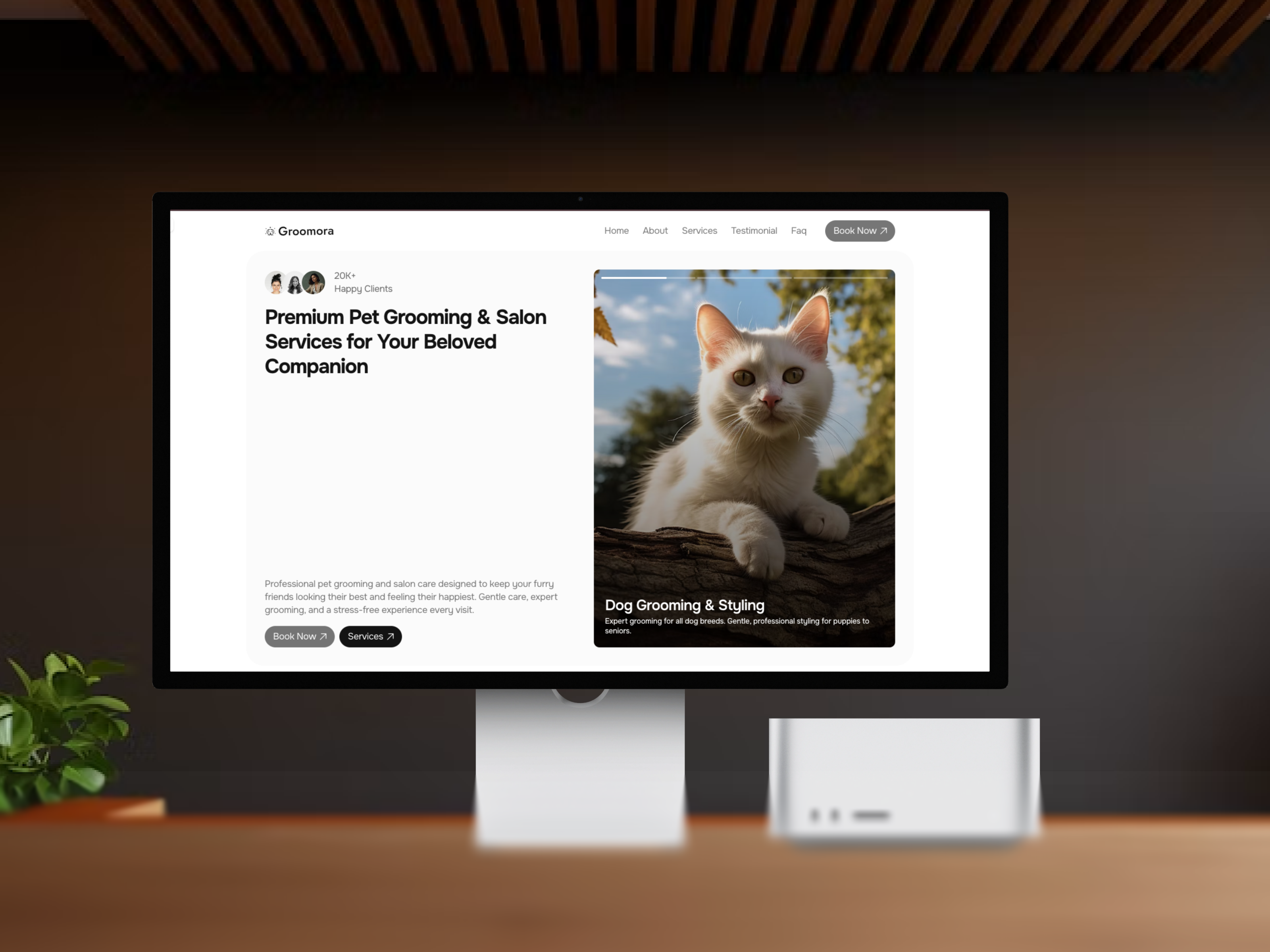 Groomora: Free Health Website Template by premiiium supply — Free Pet Care Framer Template preview