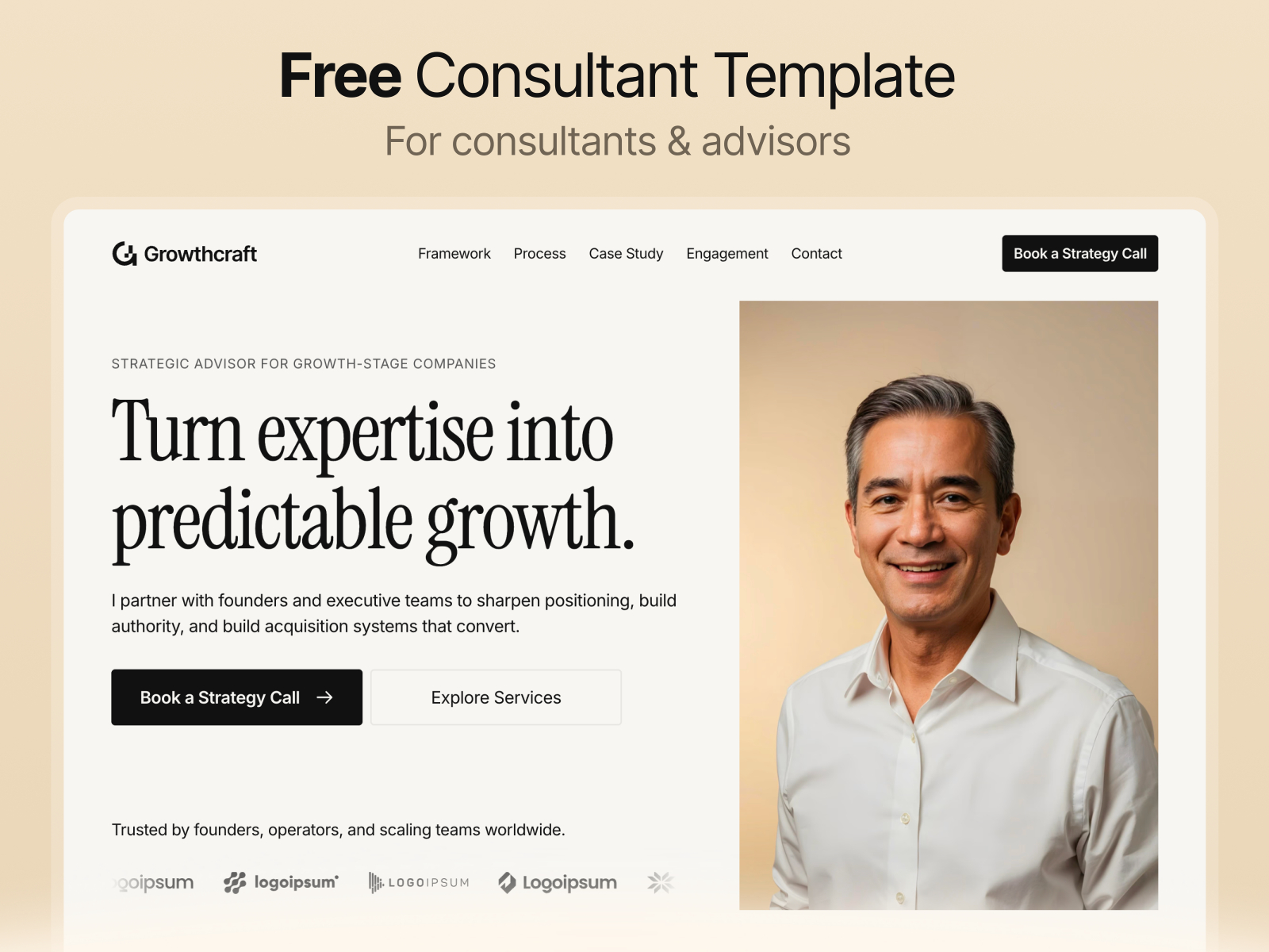 Growthcraft — Free Consulting & Advisory Framer Template preview