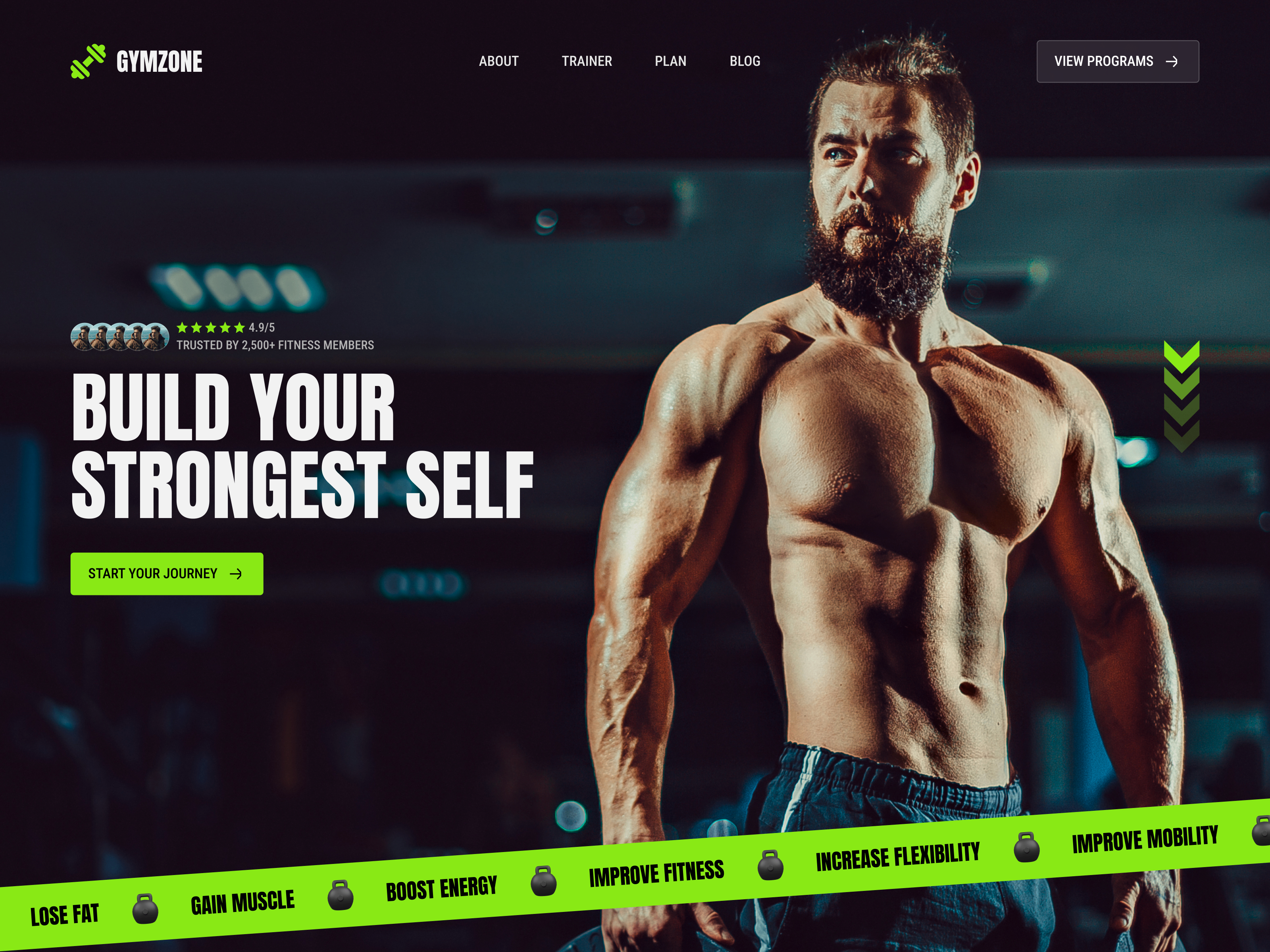Gymzone — Free Fitness Template for Framer preview