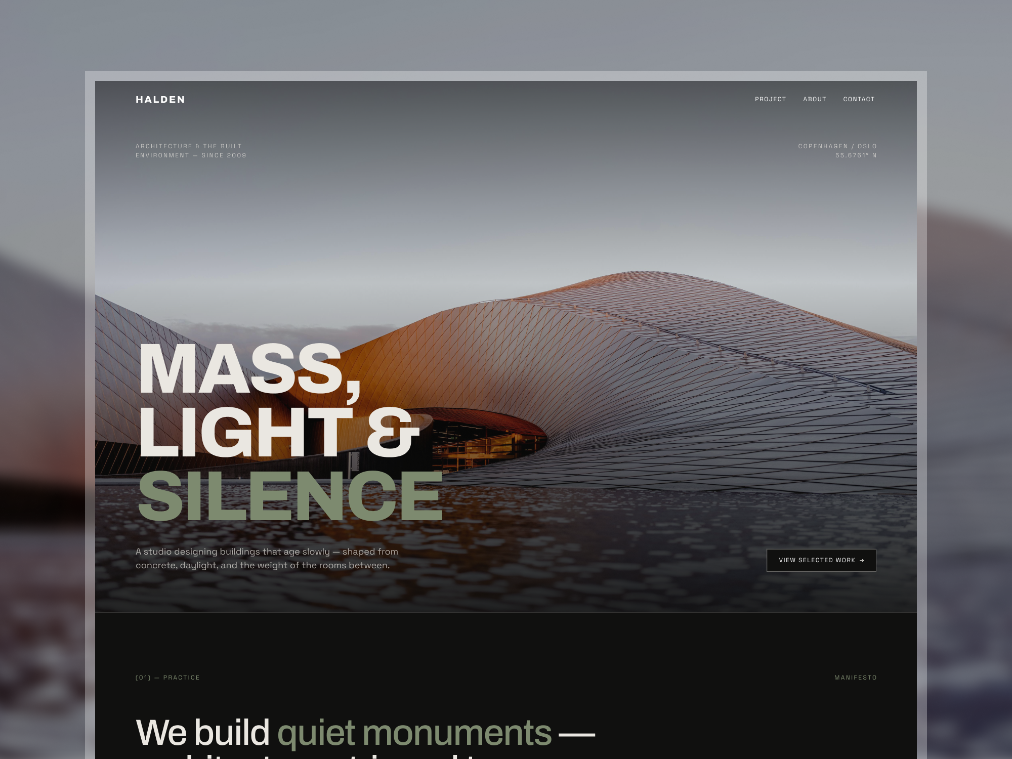 Halden Architect — Free Architecture Template for Framer preview