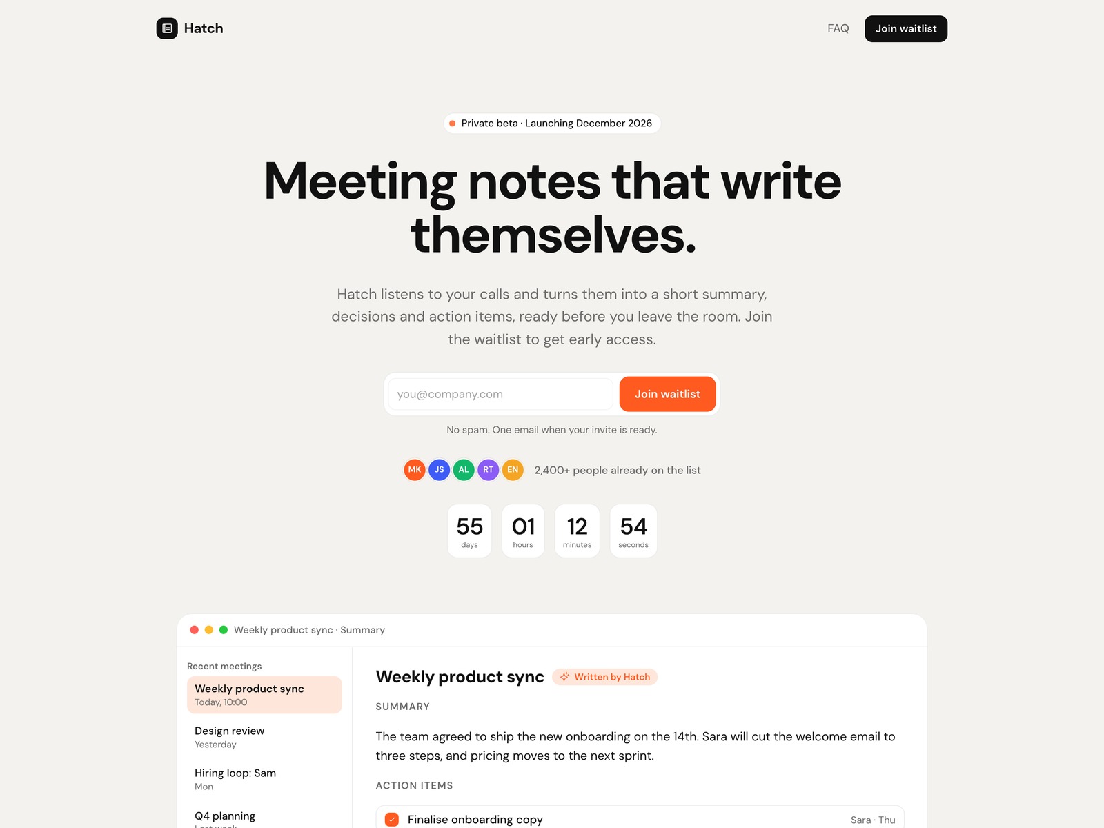 Hatch — Free Landing Page Template for Framer preview