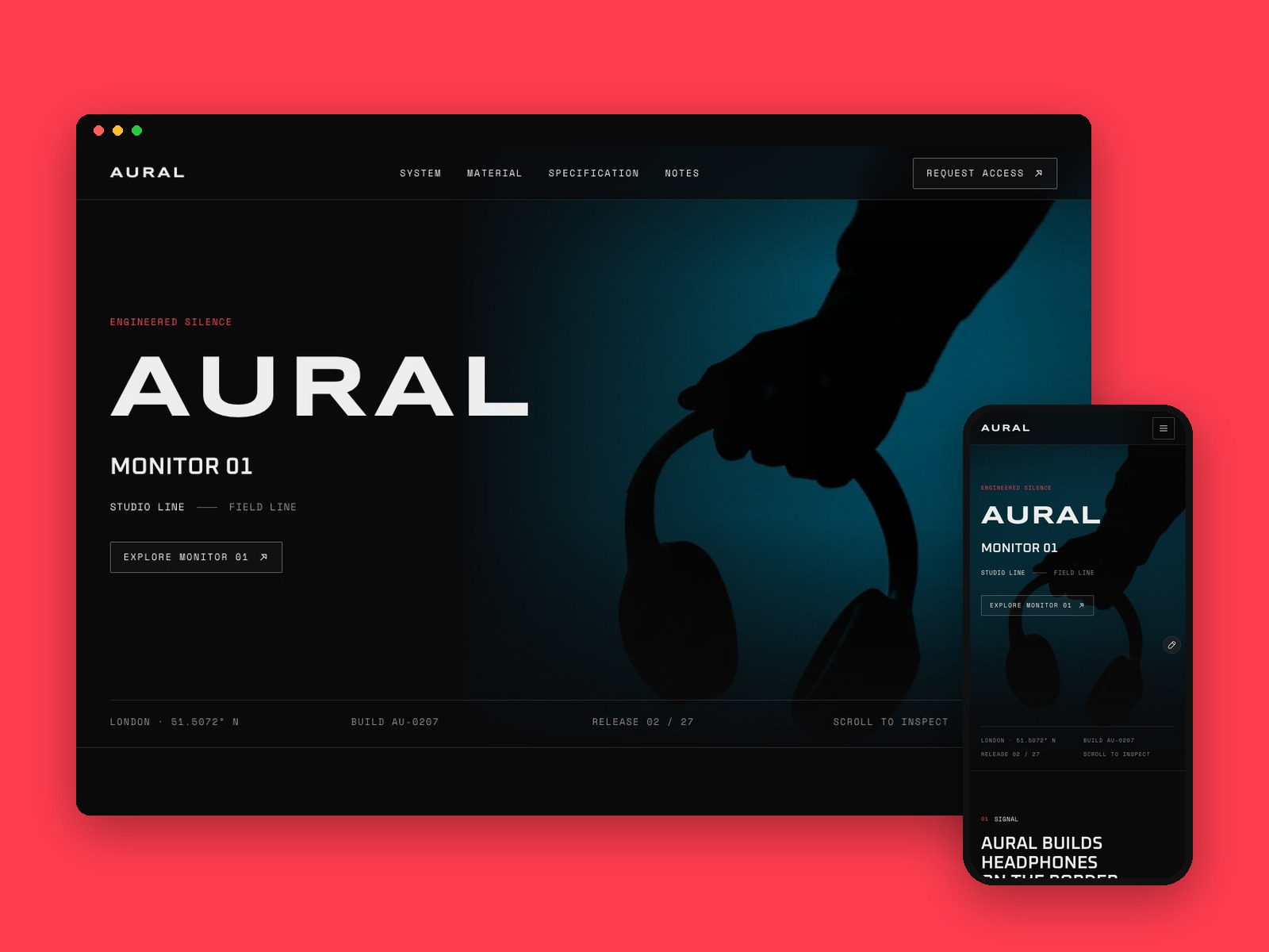 Headphone Brand Site — Free Landing Page Template for Framer preview