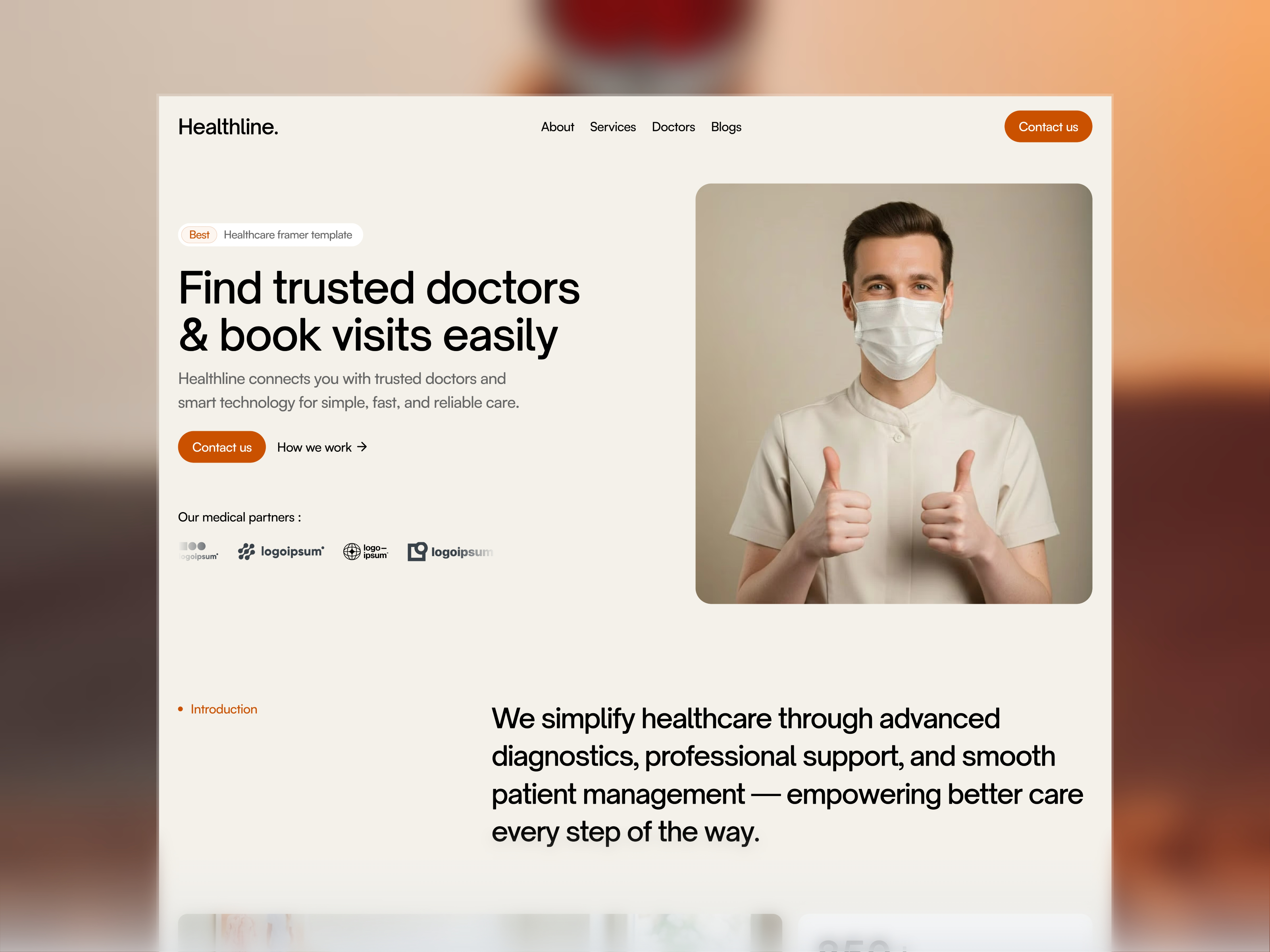 Healthline: Free Agency Website Template by Site Haus — Free Healthcare Framer Template preview