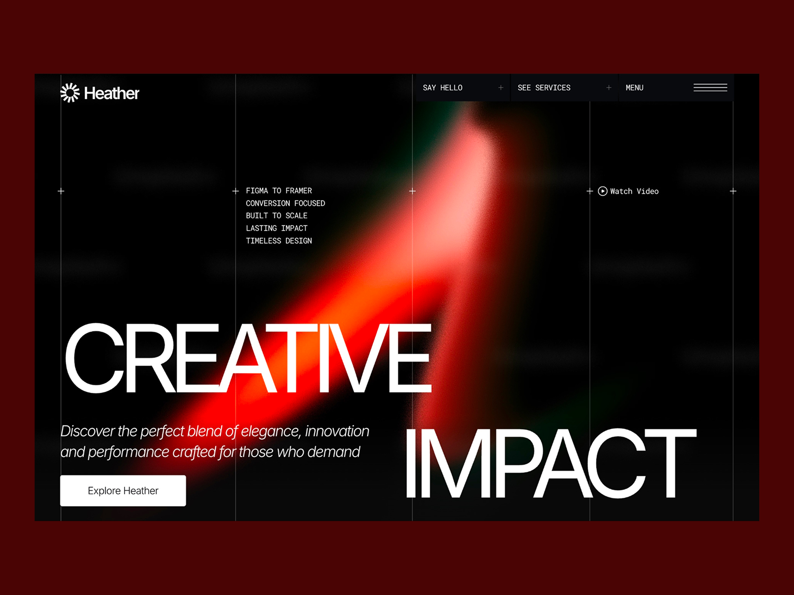 Heather — Free Portfolio Framer Template preview