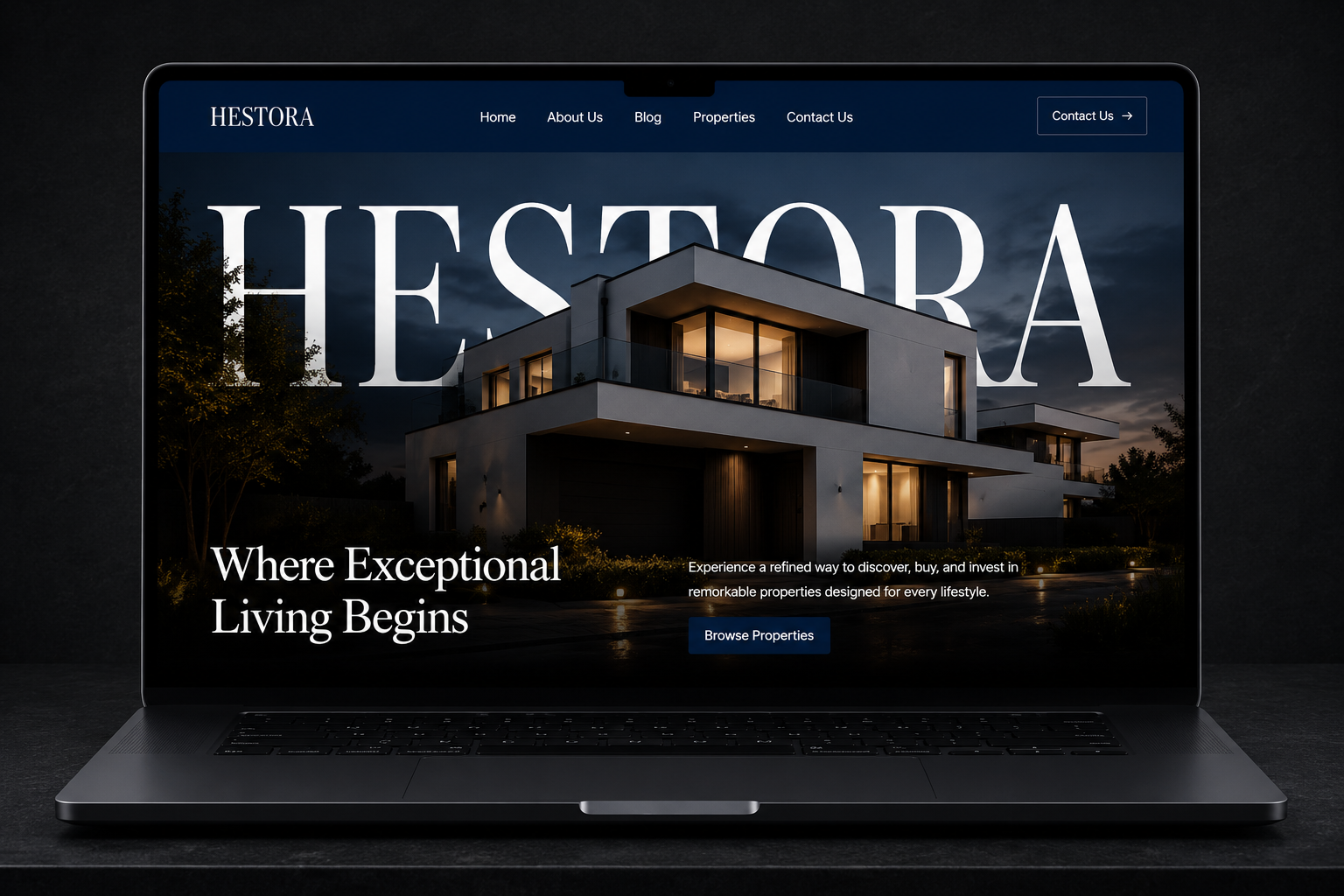 Hestora: Free Portfolio Website Template by Design Origin — Free Real Estate Framer Template preview