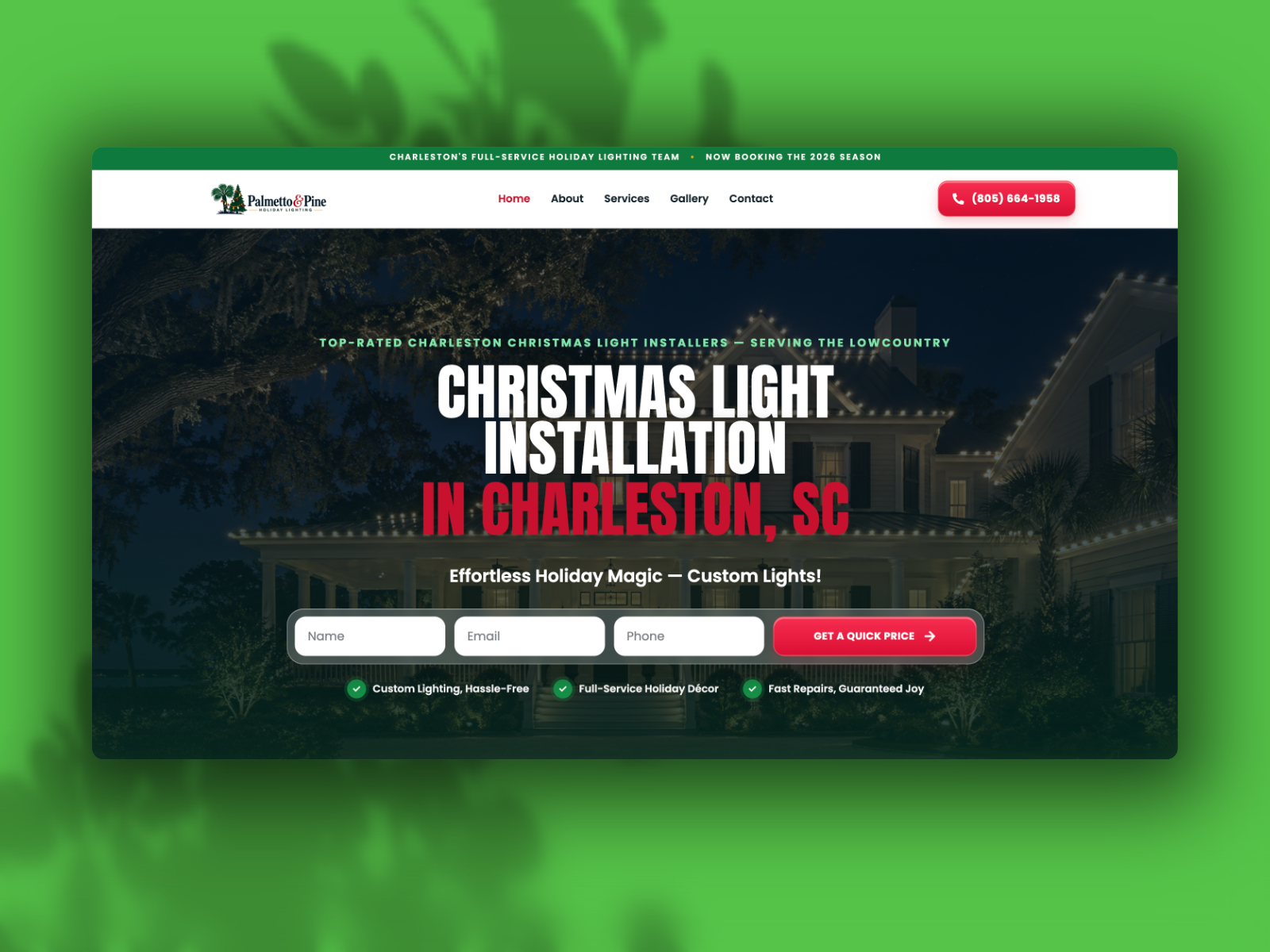 Holiday Lighting — Free Home Services Template for Framer preview