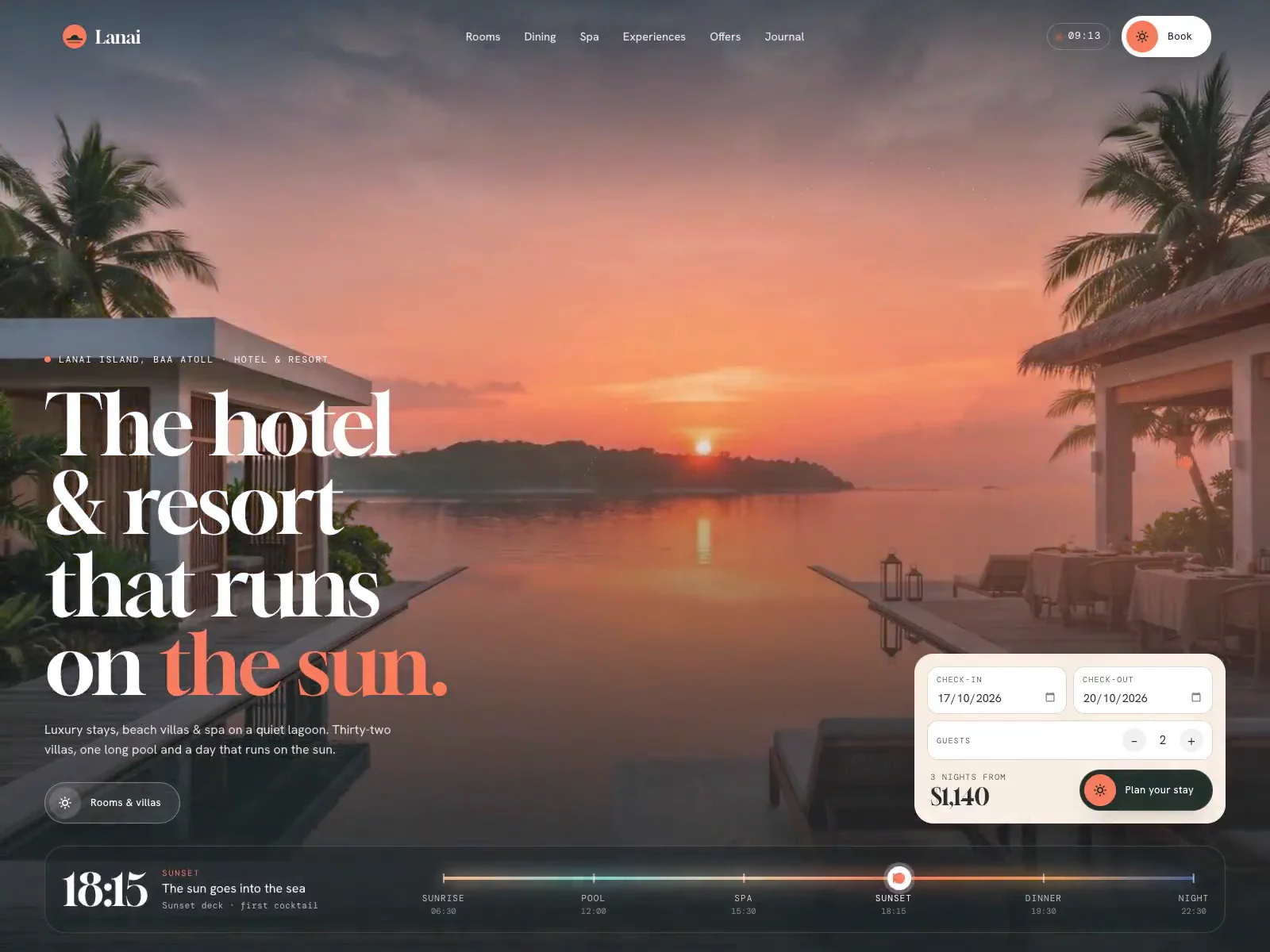 Hotel & Resort — Free Travel Template for Framer preview