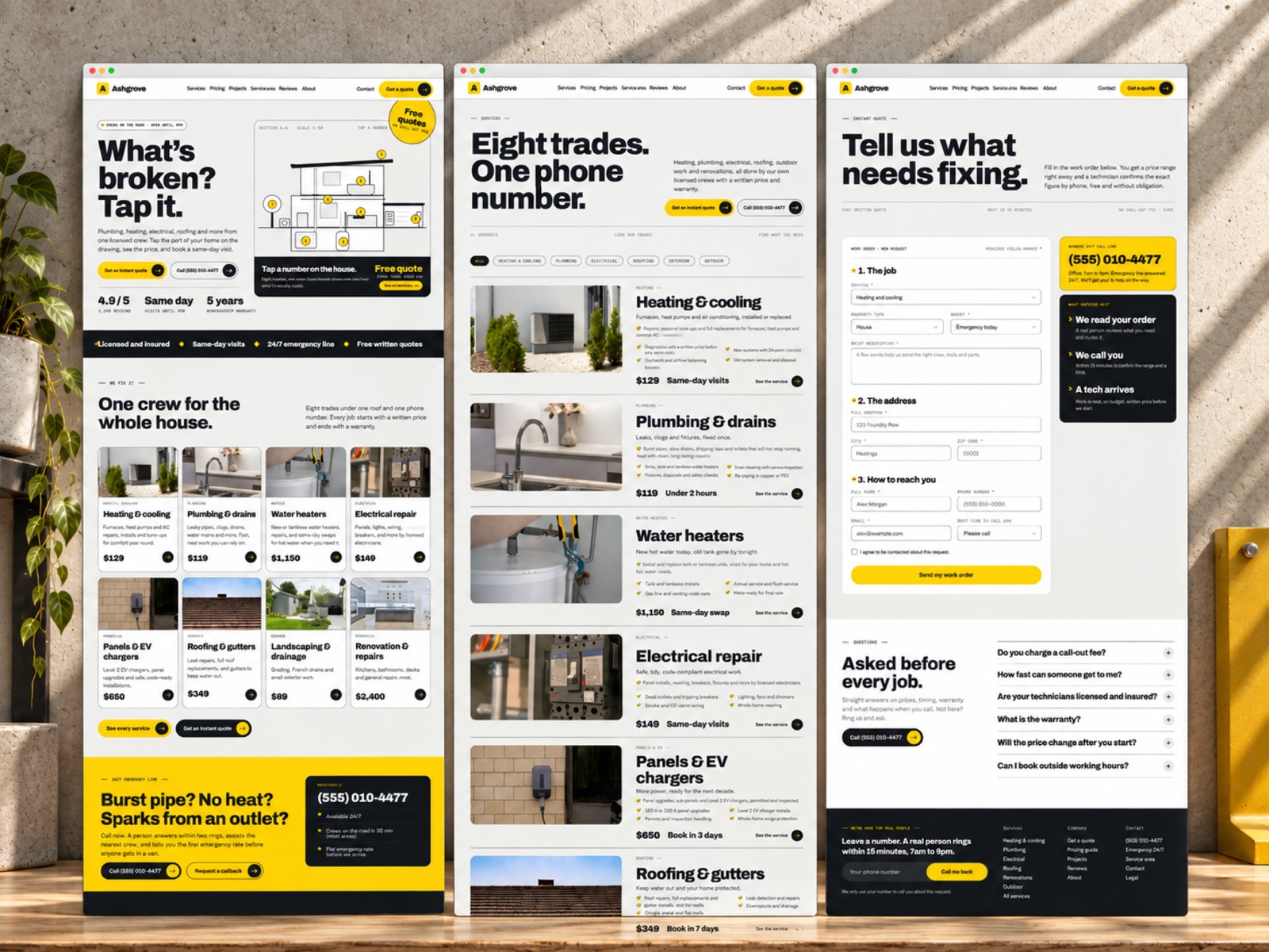 Housecrew — Free Home Services Template for Framer preview