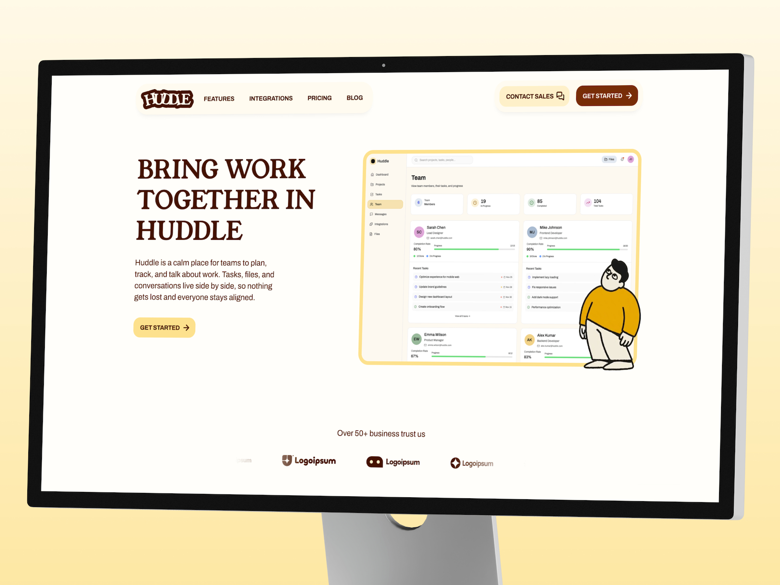 Huddle — Free SaaS Marketing Site Framer Template preview