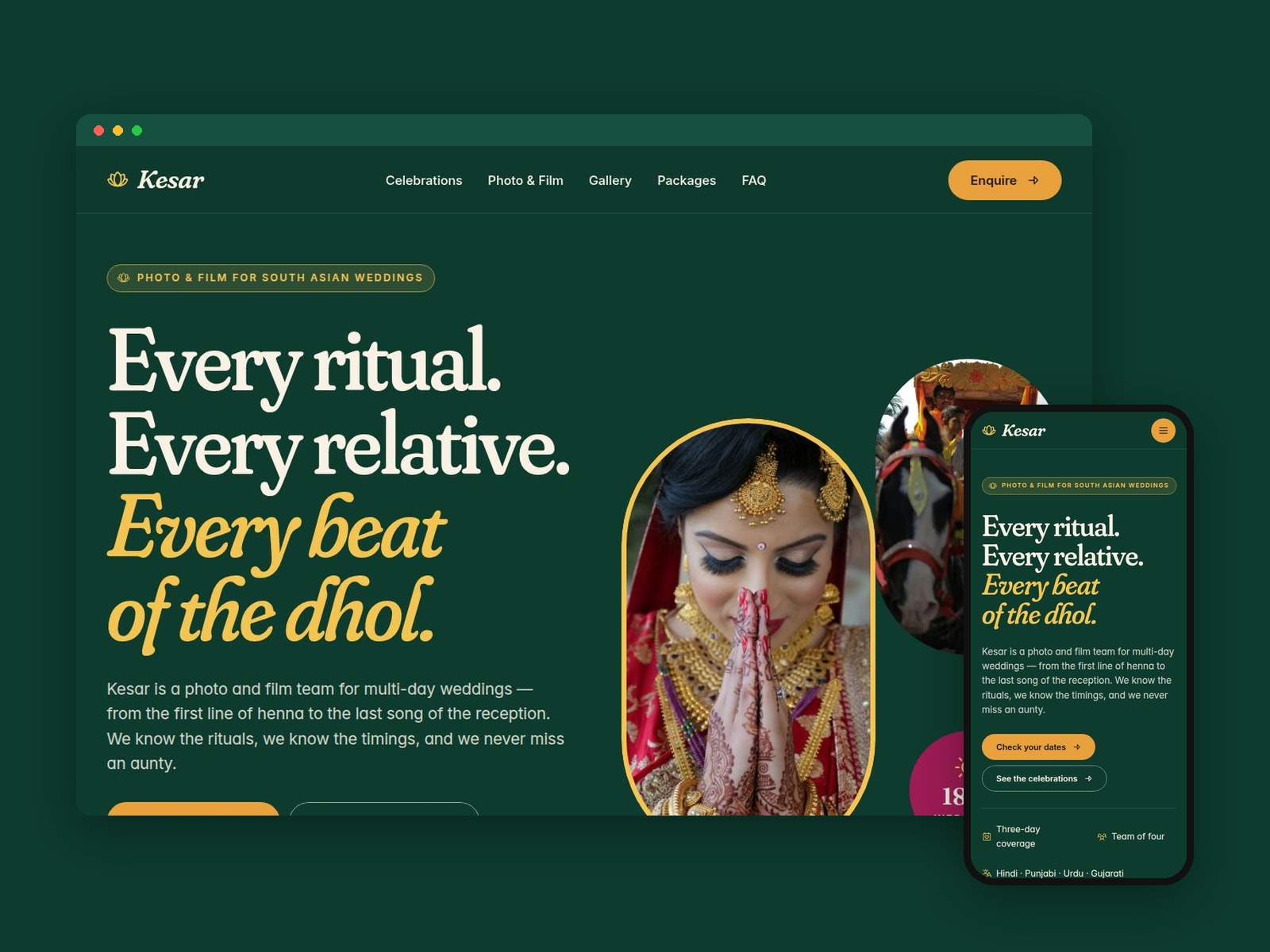 Indian Wedding Photo — Free Photography Template for Framer preview