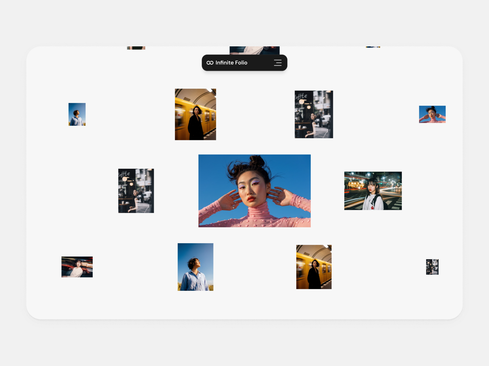 Infinite Folio — Free Portfolio Framer Template preview