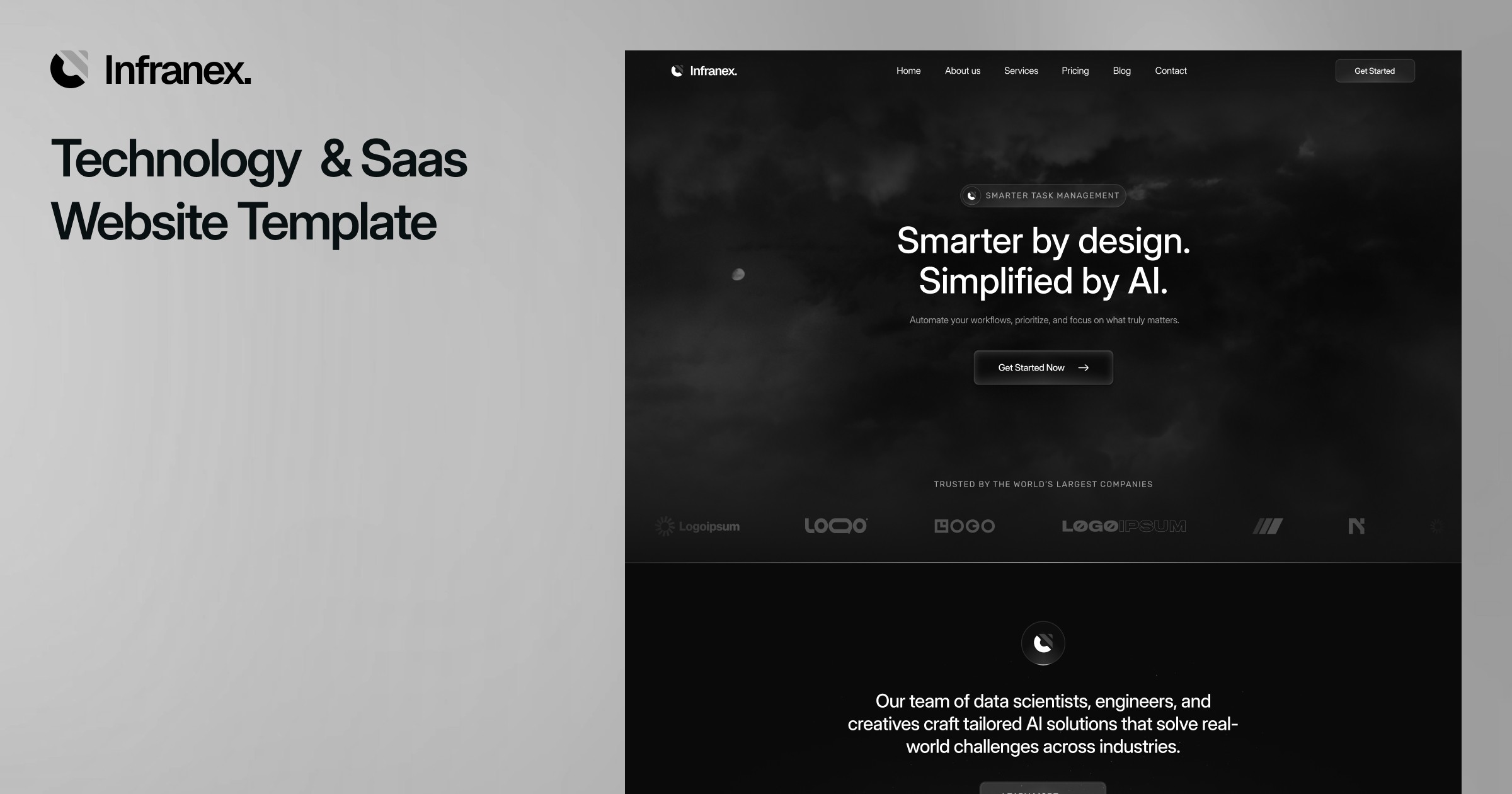 Infranex: Free AI Website Template by Blossom Flow — Free SaaS Framer Template preview