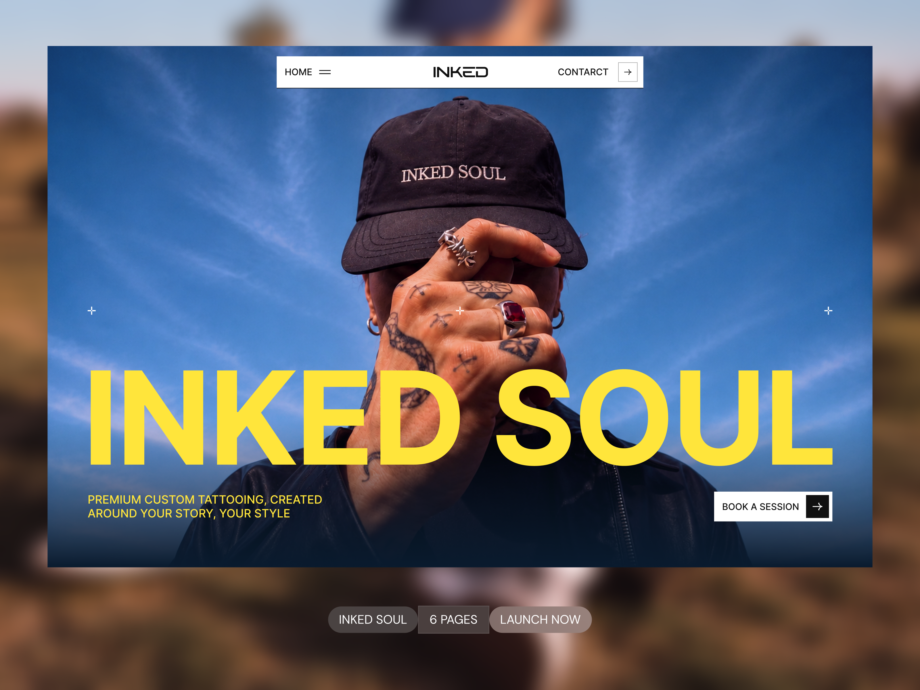 Inked Soul Tattoo — Free Portfolio Template for Framer preview