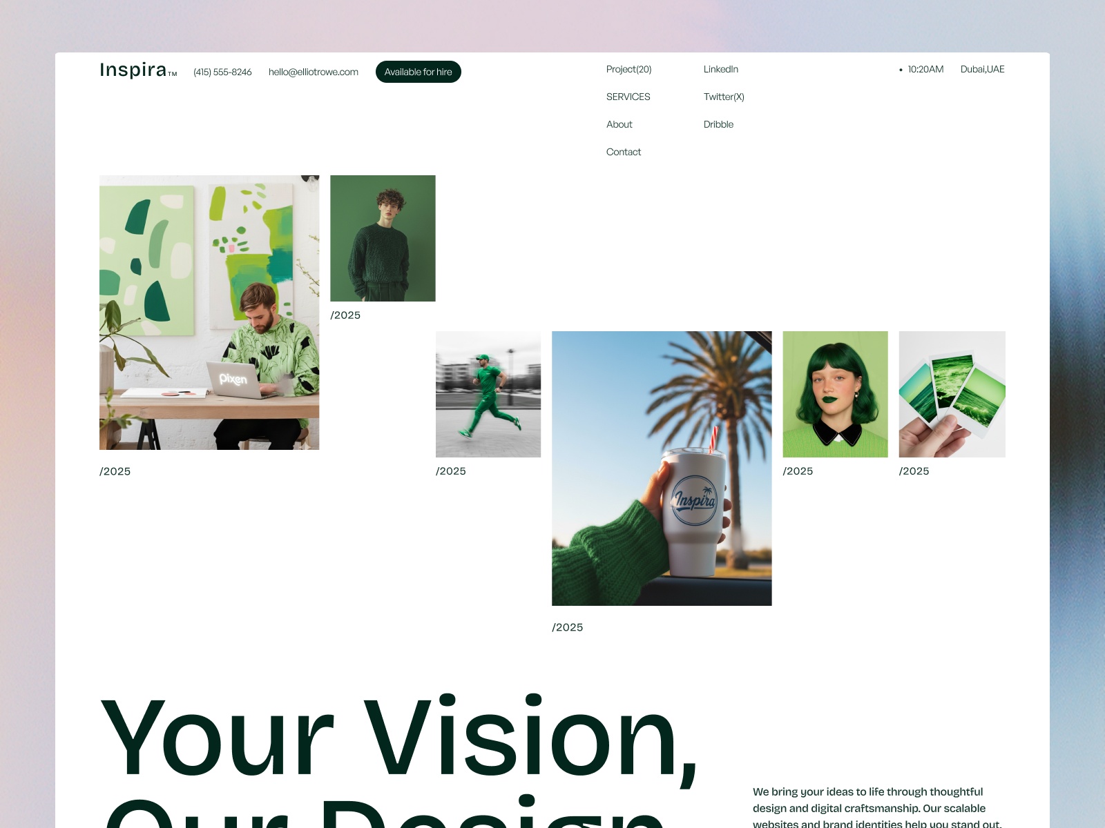 Inspira — Free Portfolio Framer Template preview