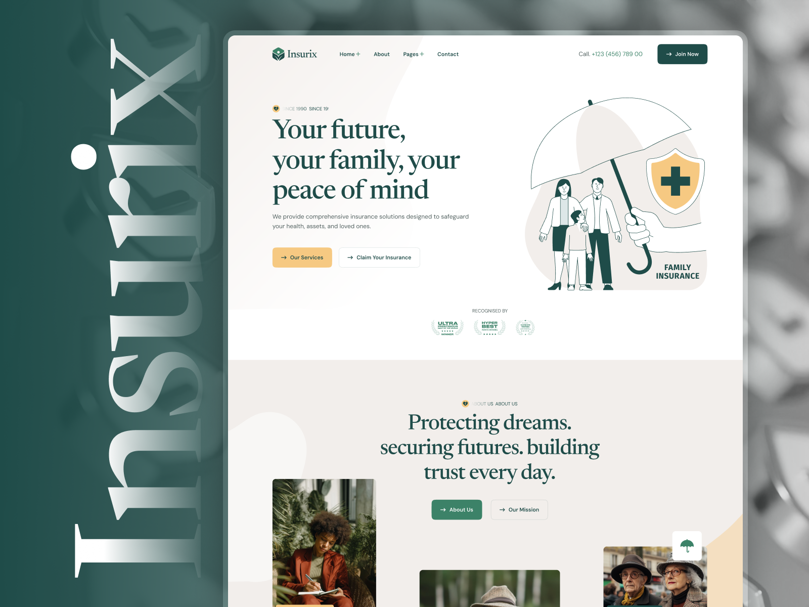 Insurix — Free Finance Template for Framer preview