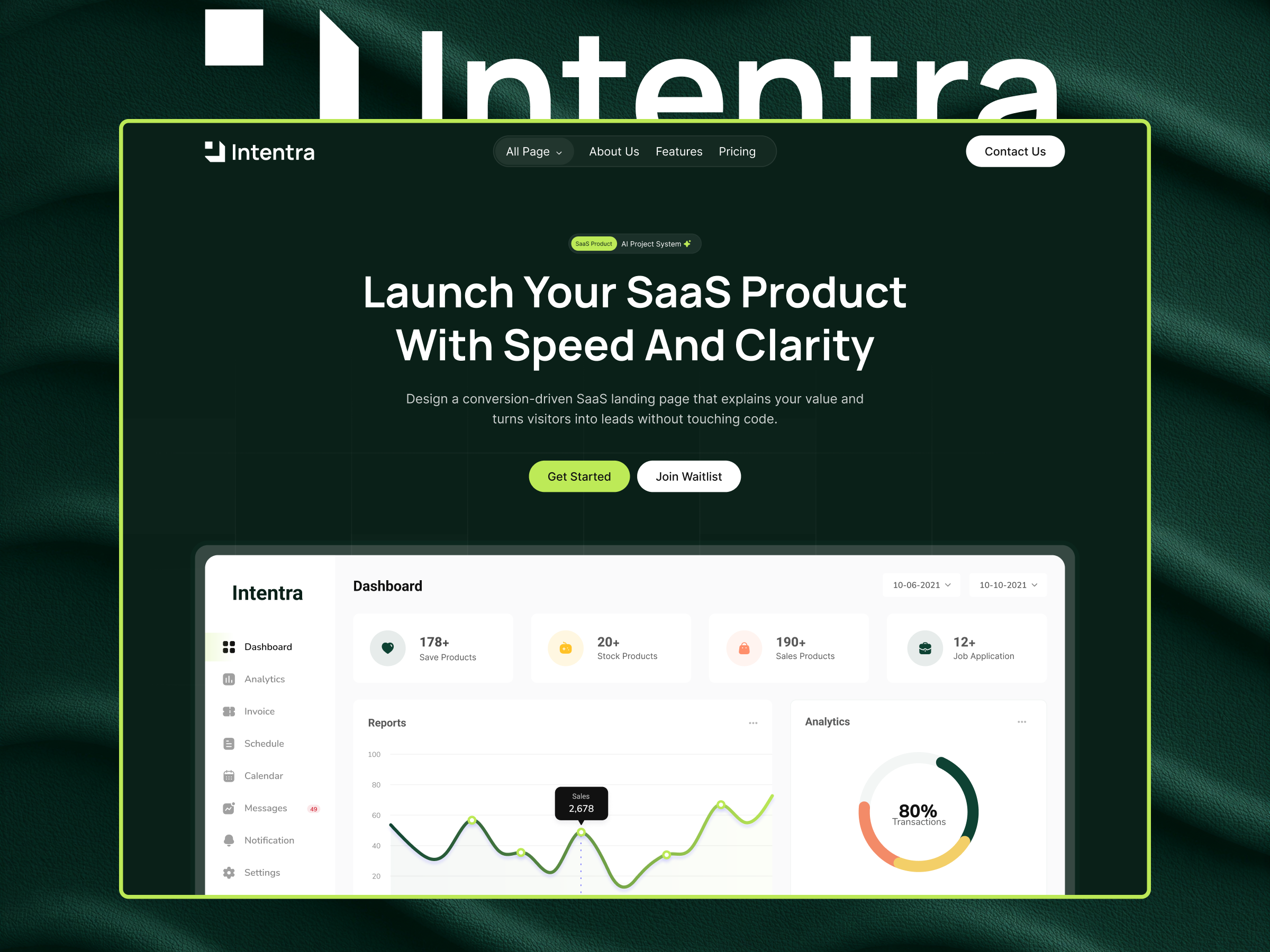 Intentra — Free AI Template for Framer by Fluxory Studio preview