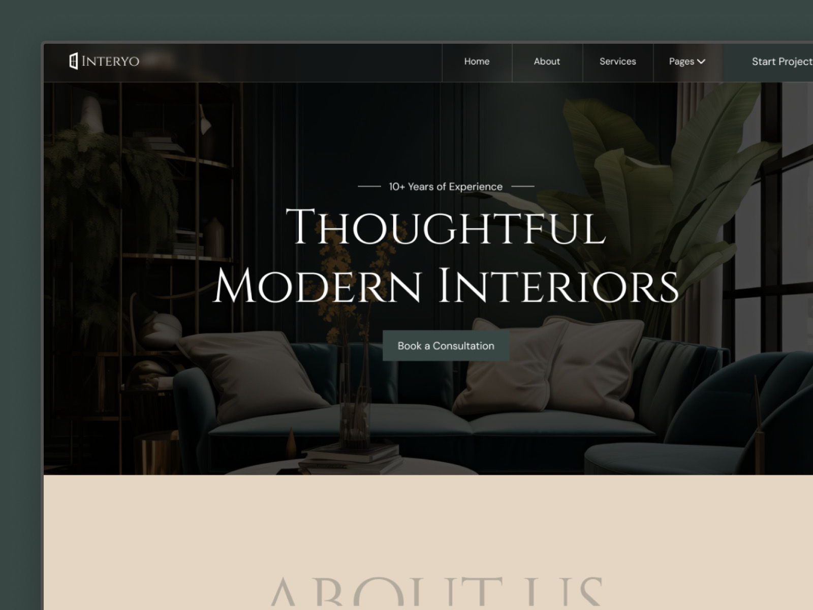 Interyo – Free Interior Design Studio Framer Template preview