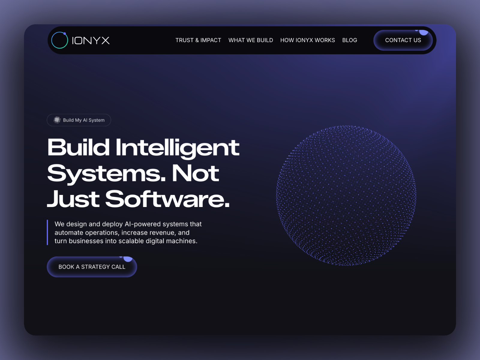 IONYX — Free AI Agency Dark Framer Template preview