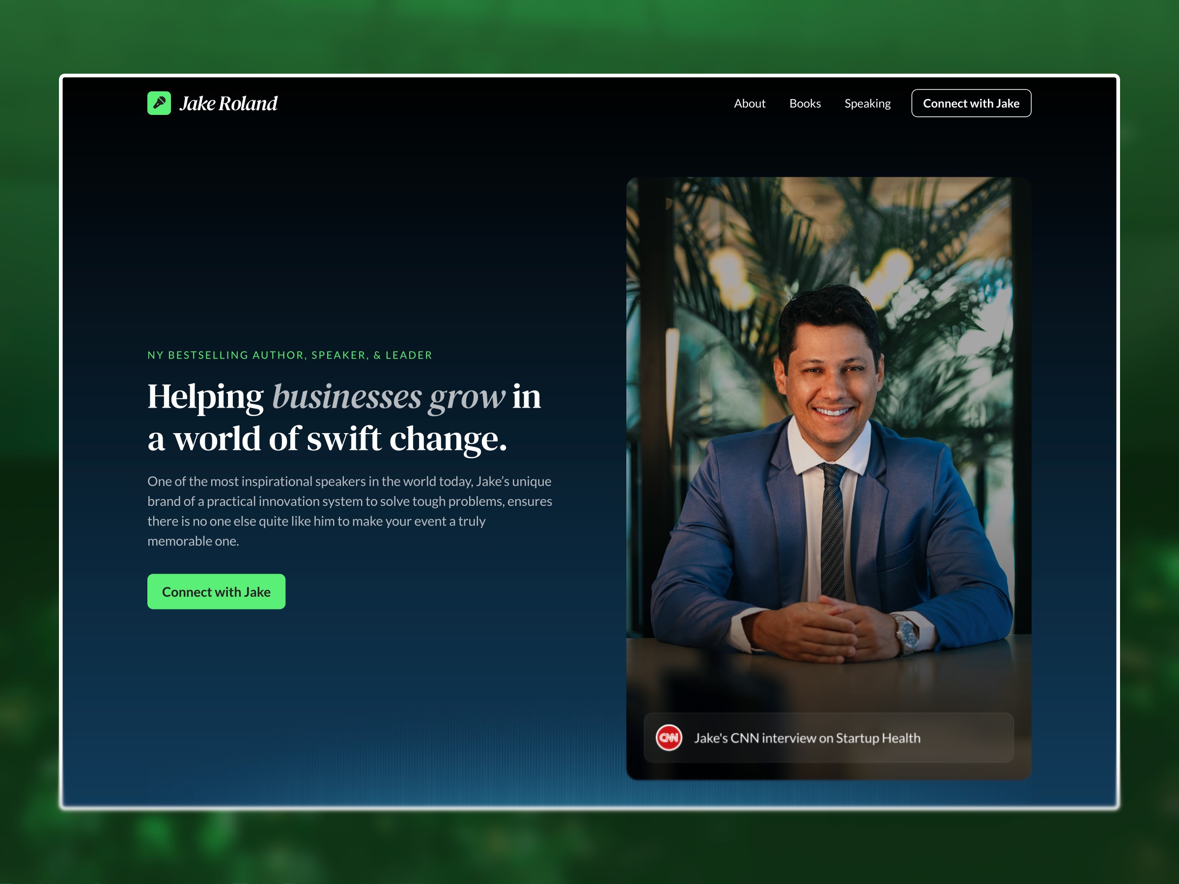 Jake Roland: Free Portfolio Website Template by Leonardo Chike — Free Portfolio Framer Template preview
