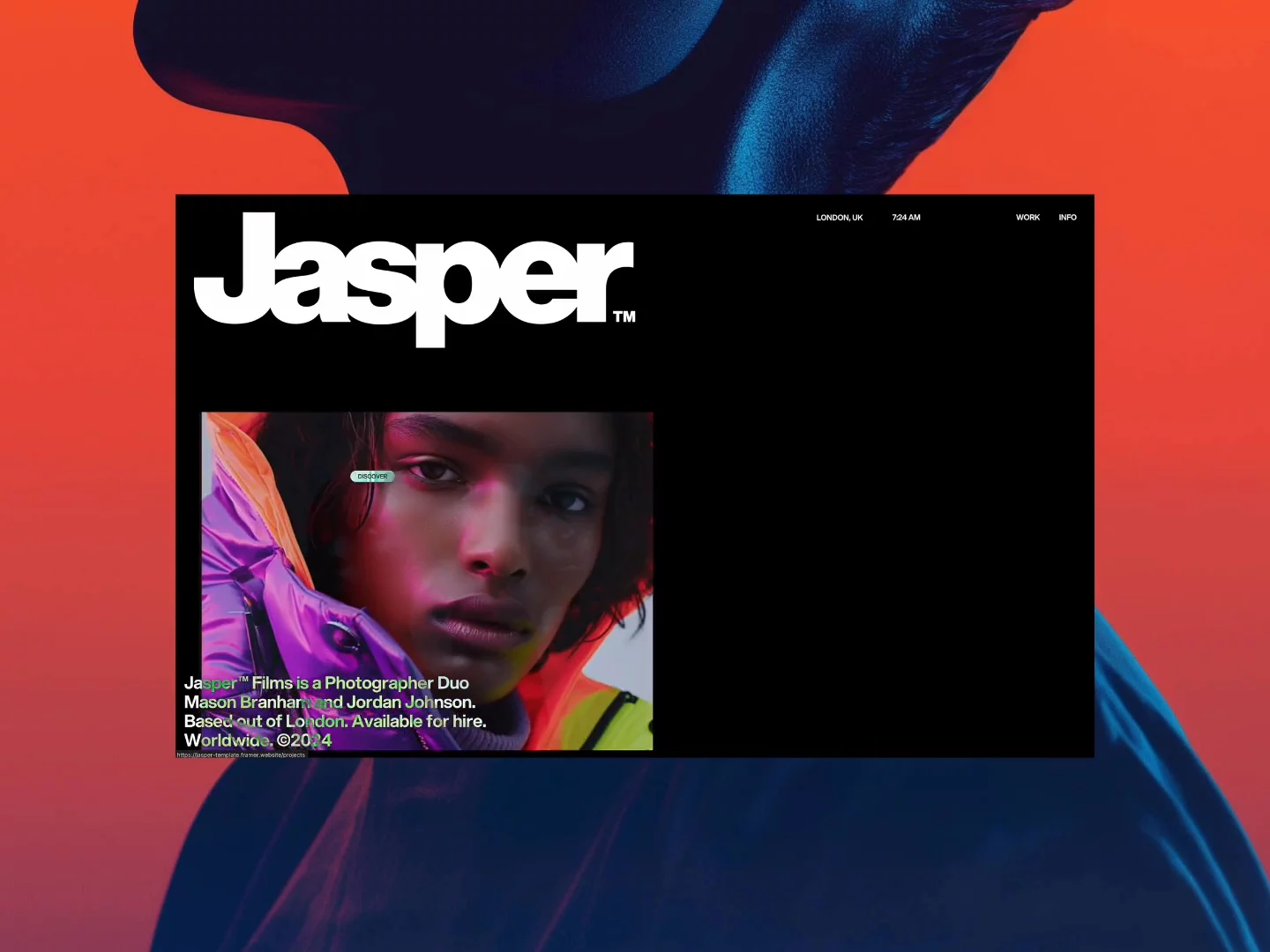 Jasper — Free Portfolio Template for Framer preview