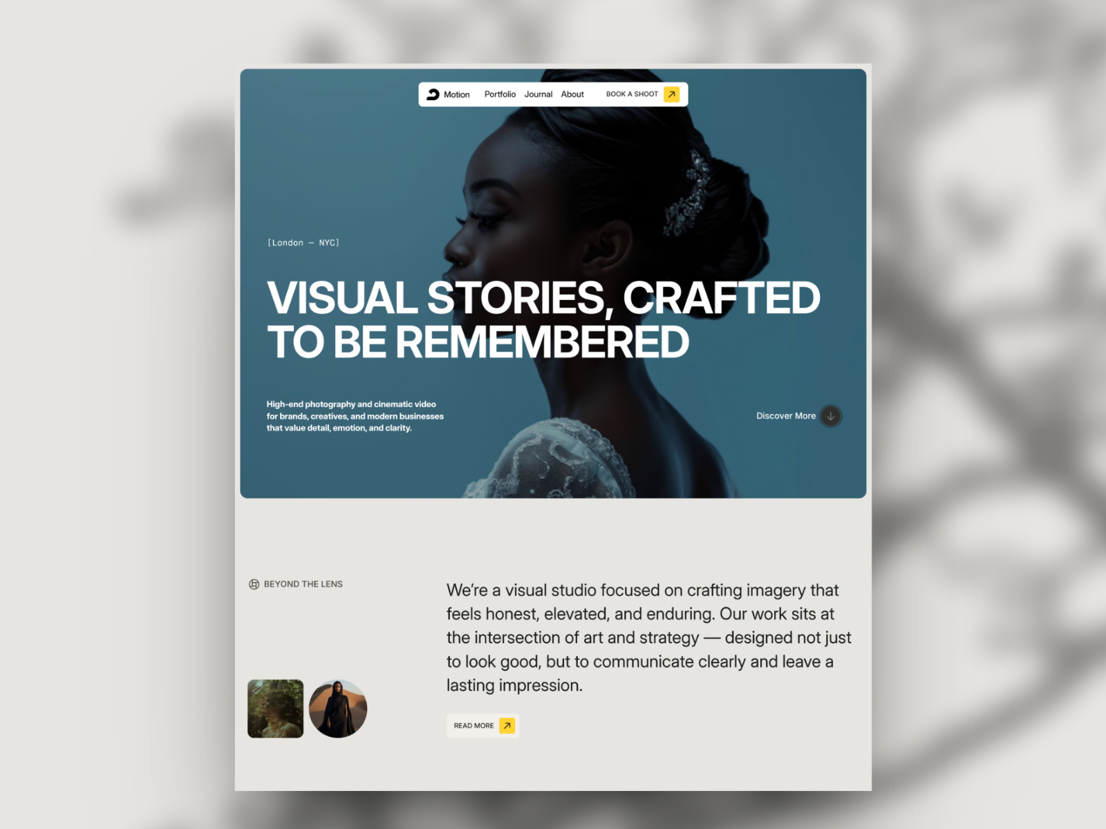 Julian Vance — Free Photography Portfolio Framer Template preview