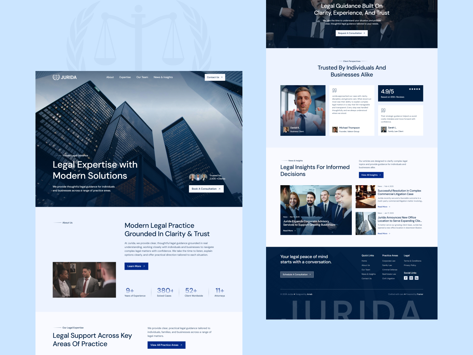 Jurida — Free Law Firm Framer Template preview