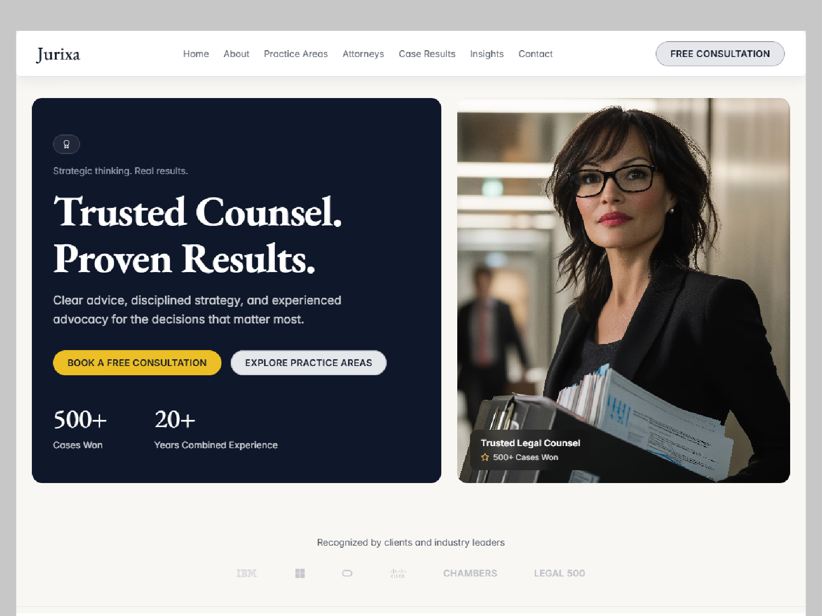 Jurixa: Free Portfolio Website Template by Ahsan Habib — Free Portfolio Framer Template preview