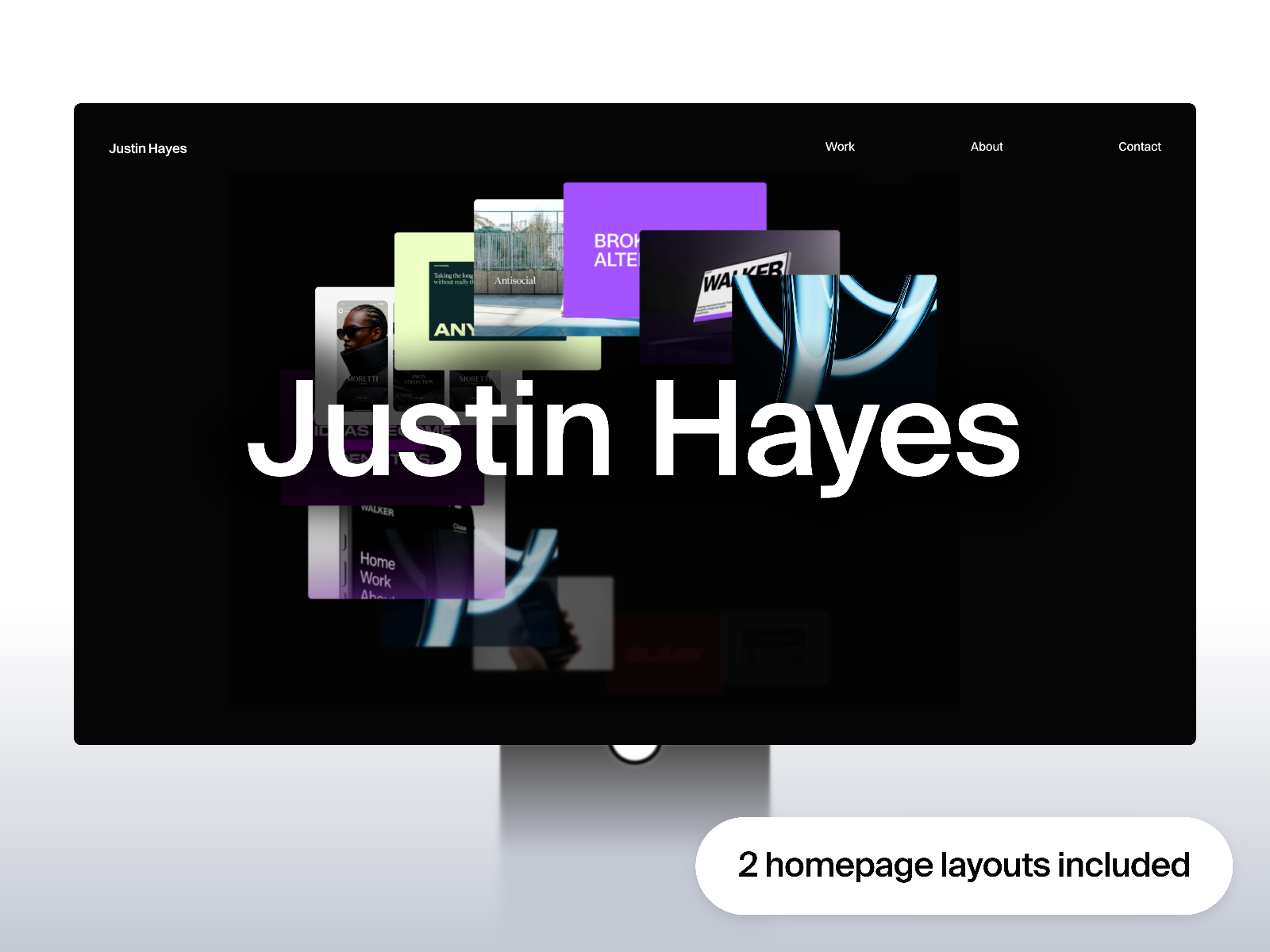 Justin — Free Designer Portfolio Framer Template preview