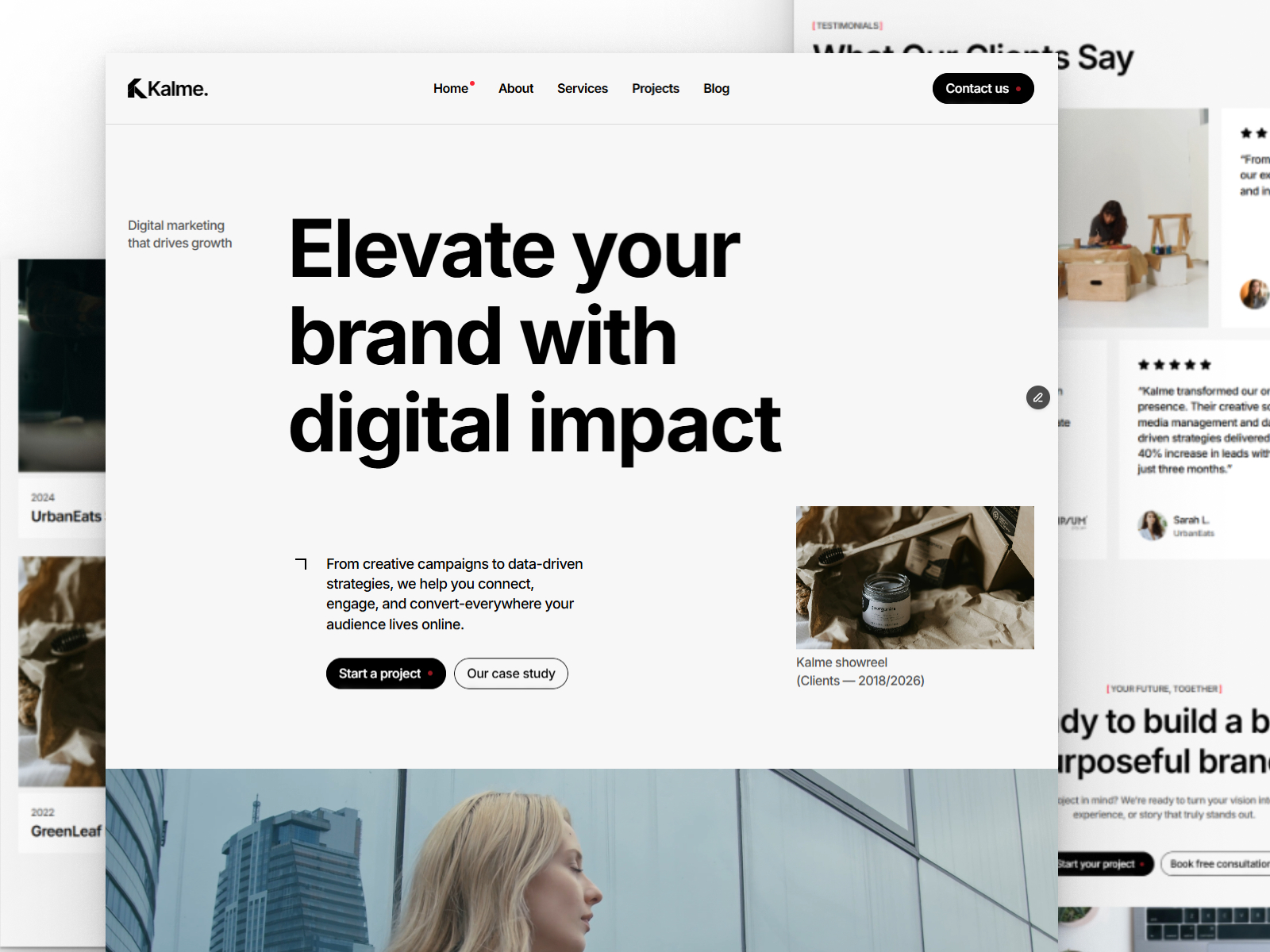 Kalme — Free Portfolio Framer Template preview