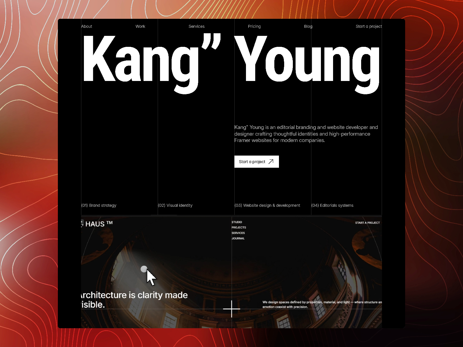 Kang Young — Free Designer Portfolio Framer Template preview