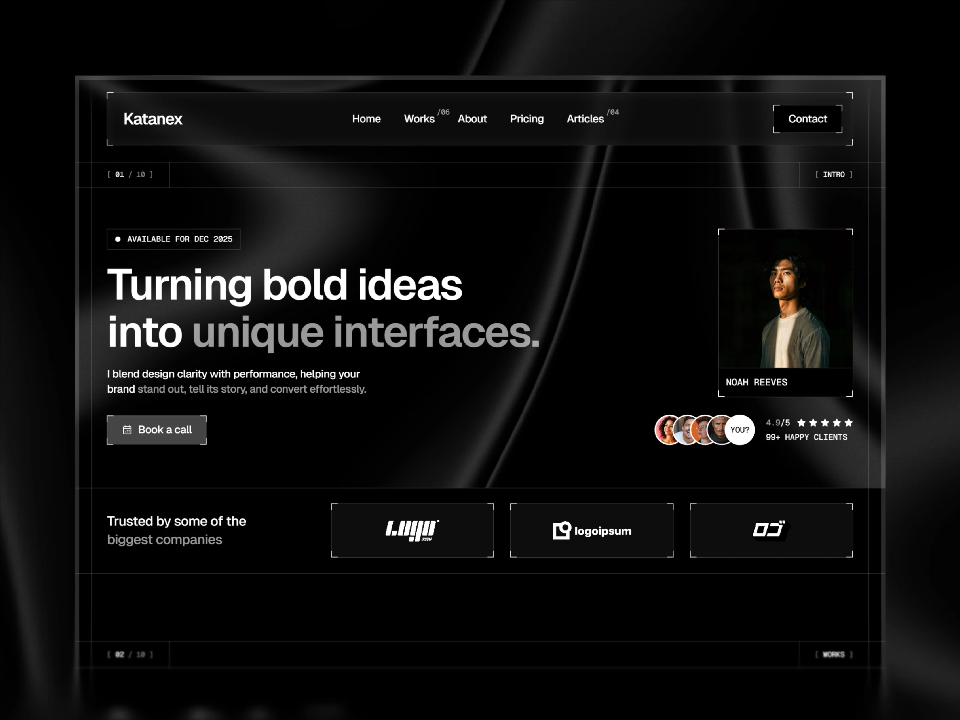 Katanex — Free Portfolio Template for Framer preview