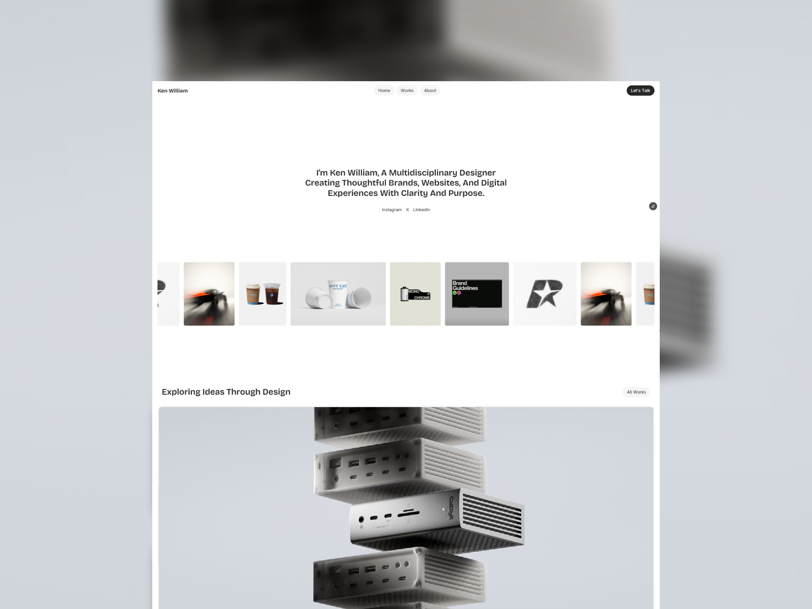 Ken William — Free Portfolio Template for Framer by Raviteja Karrothu preview