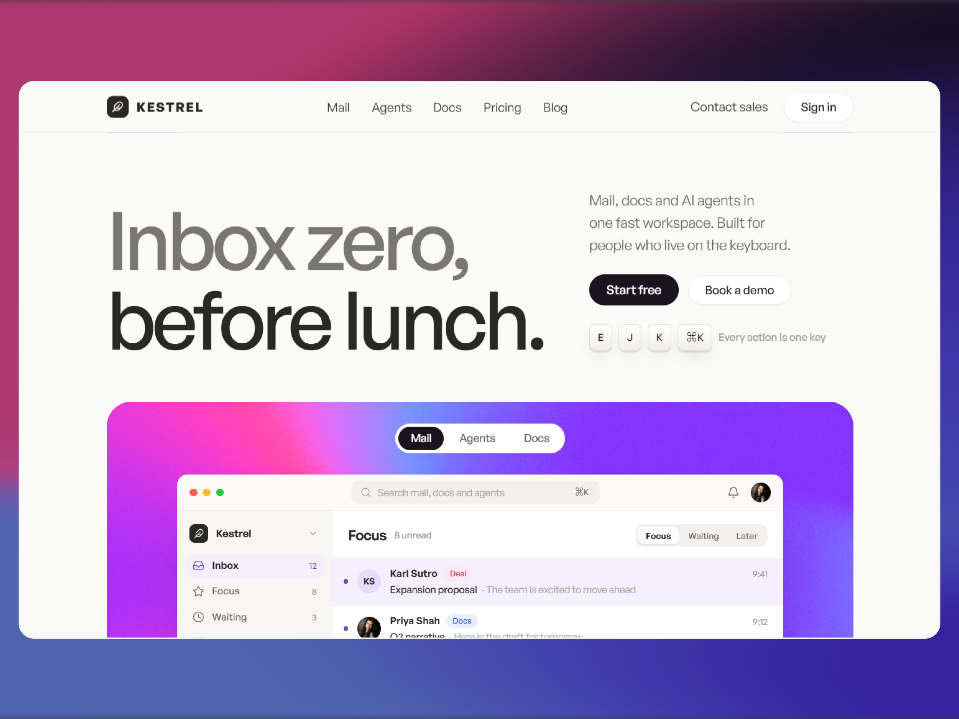 Kestrel Suite — Free SaaS Template for Framer preview