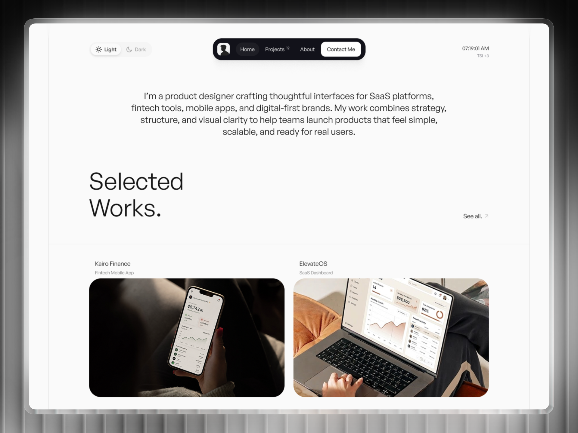 Keven — Free Portfolio Template for Framer preview