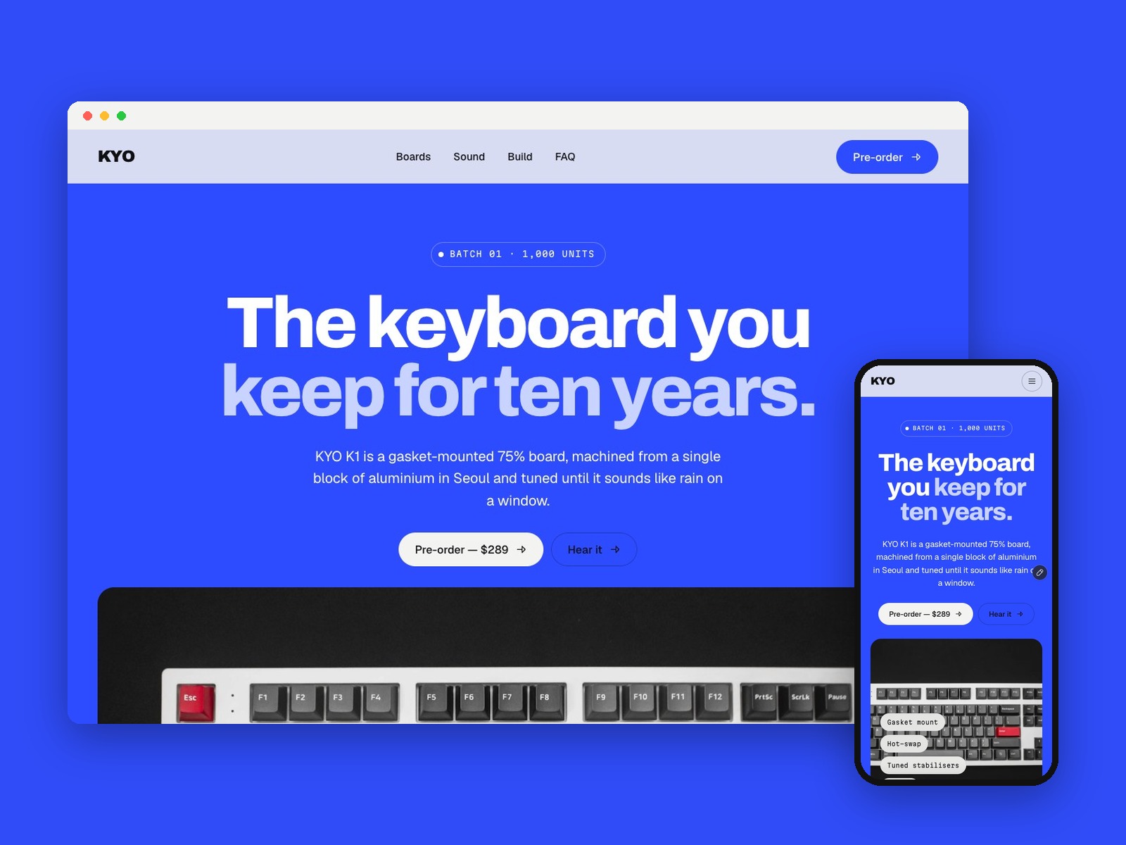 Keyboard Store Page — Free Ecommerce Template for Framer by Protoix preview